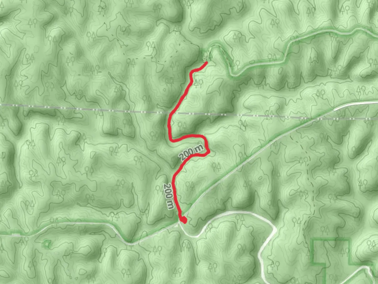 An image depicting the trail Borden Creek Wild Hiking Trail and its surrounding area.