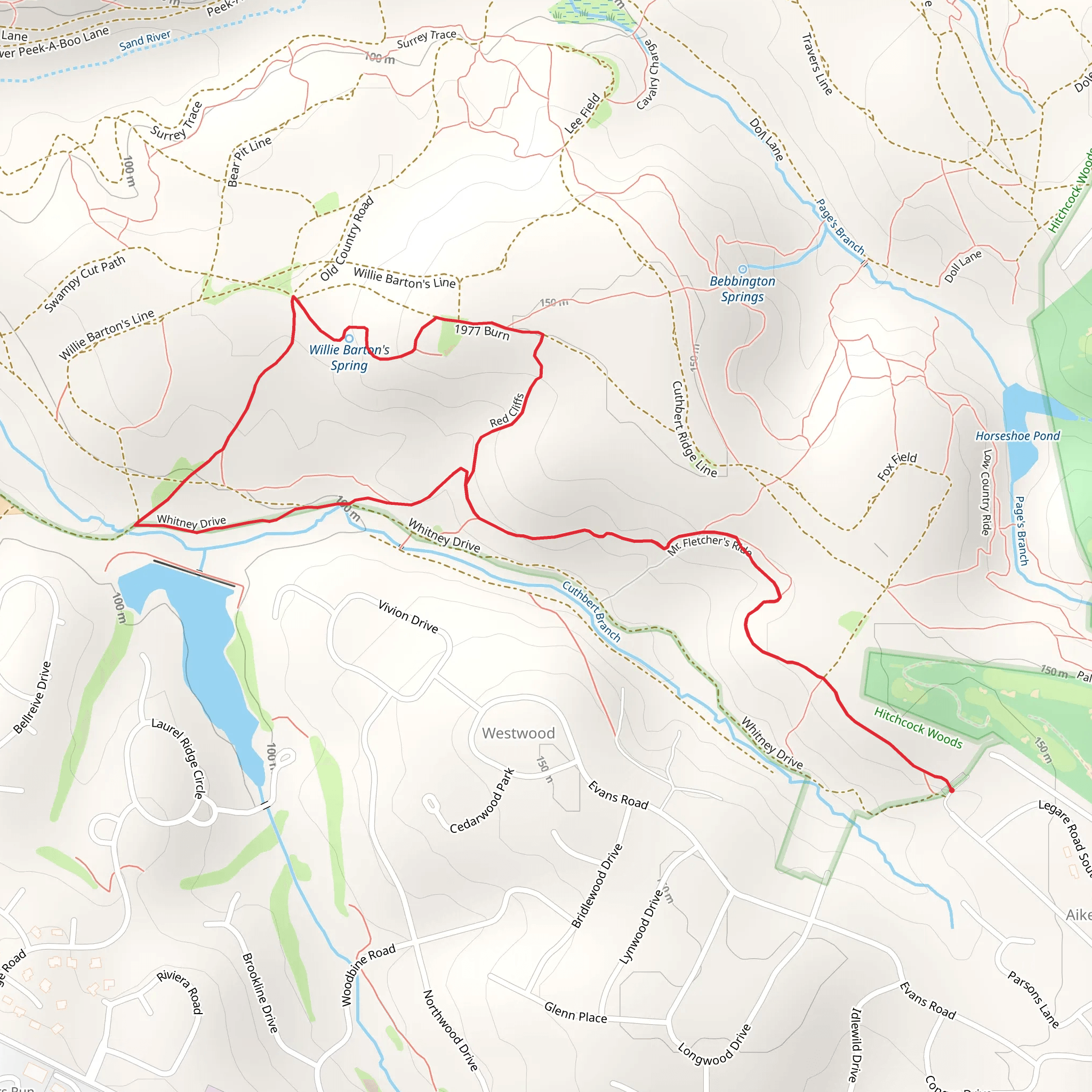 Mr Fletcher's Ride, Whitney Drive and Witch Hazel Ride Loop mobile static map