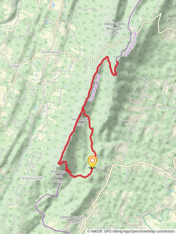 Shockeys Knob and High Rock via Tuscarora Trail