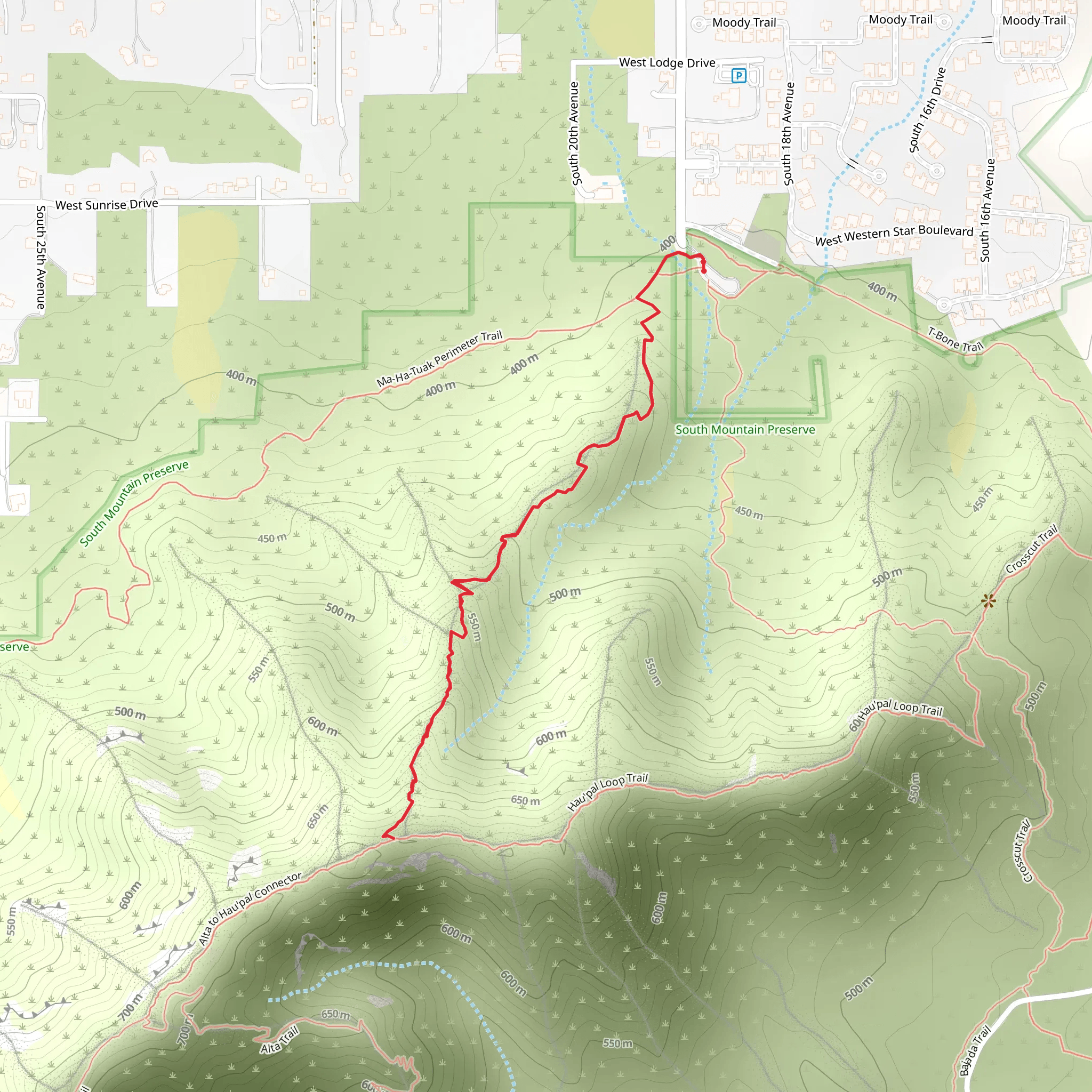 Ma ha Tuak Range from South 19th Avenue mobile static map