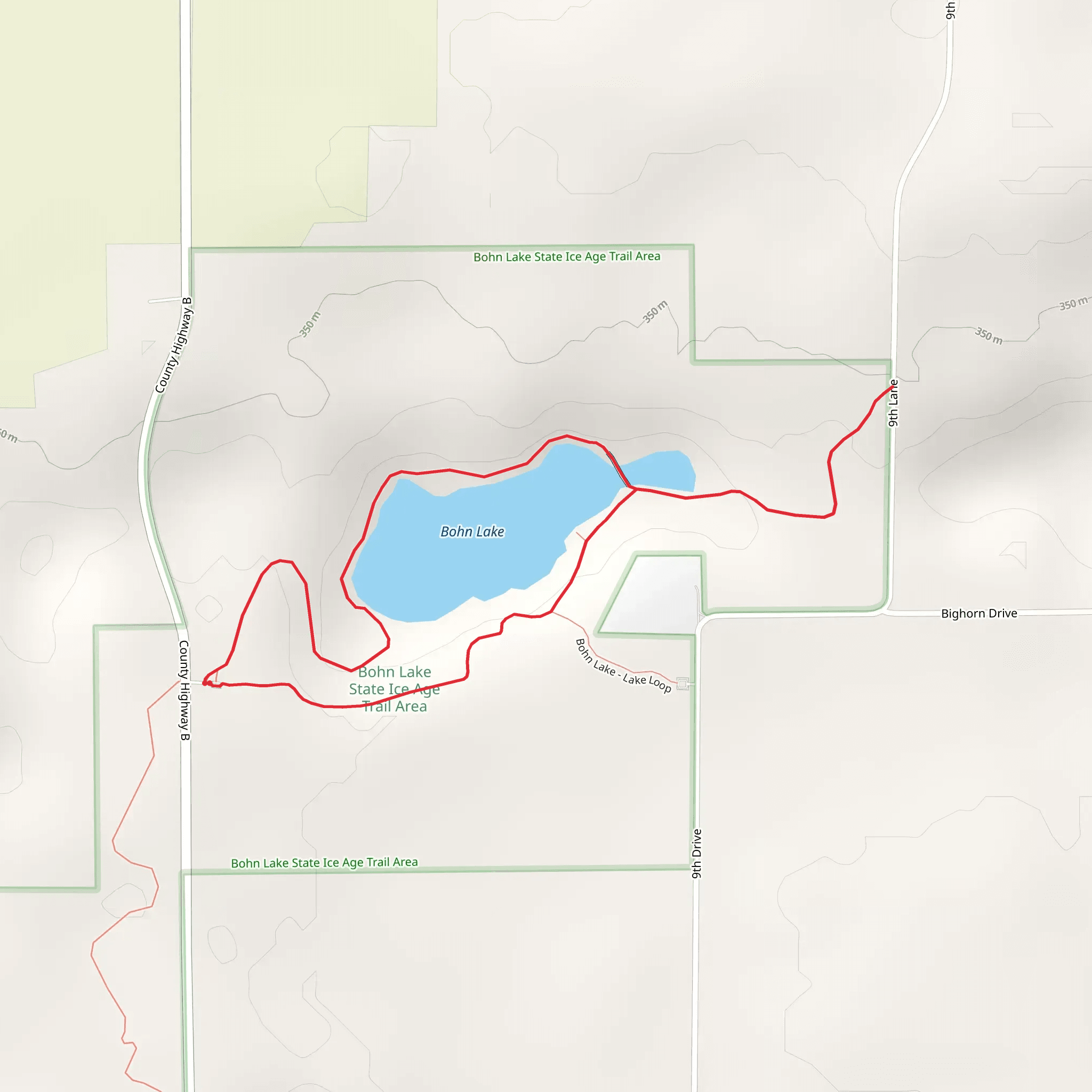 Bohn Lake - Lake Loop mobile static map