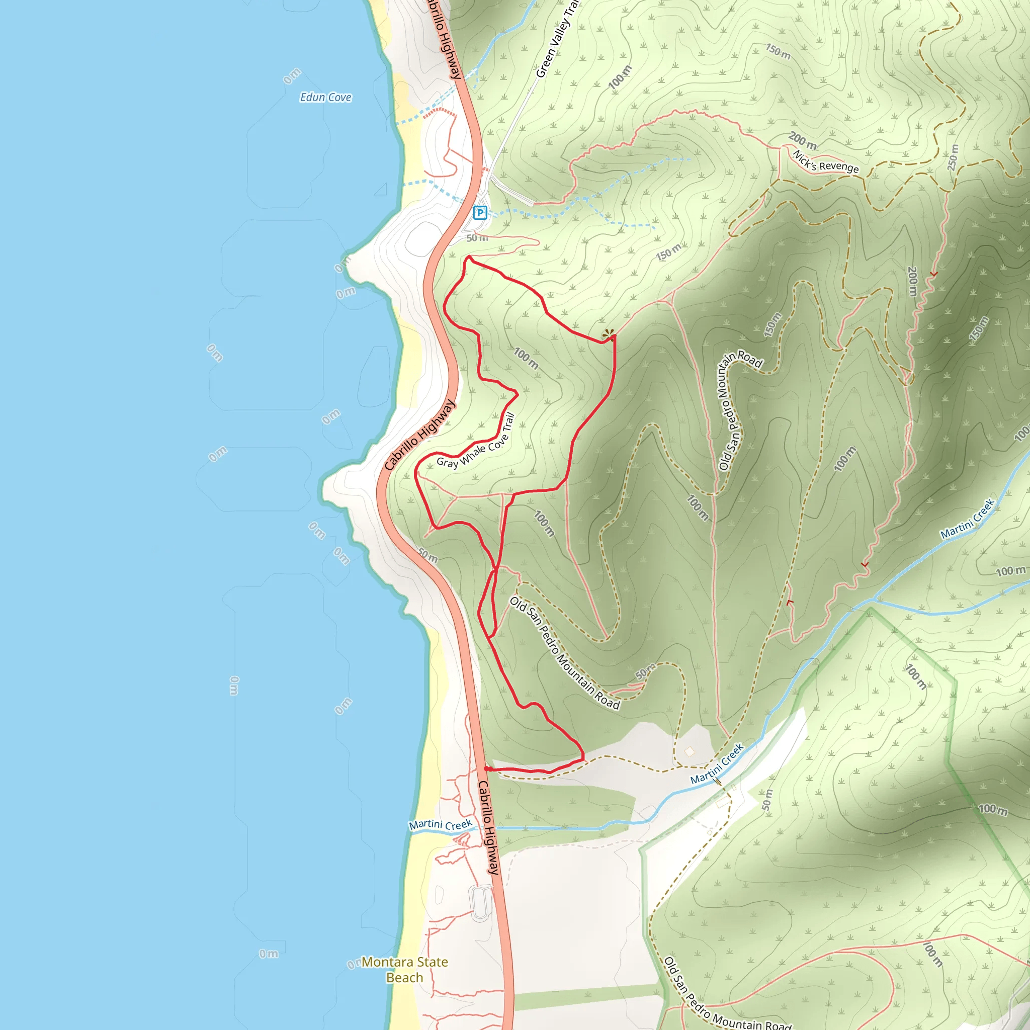Gray Whale Cove Loop Trail mobile static map