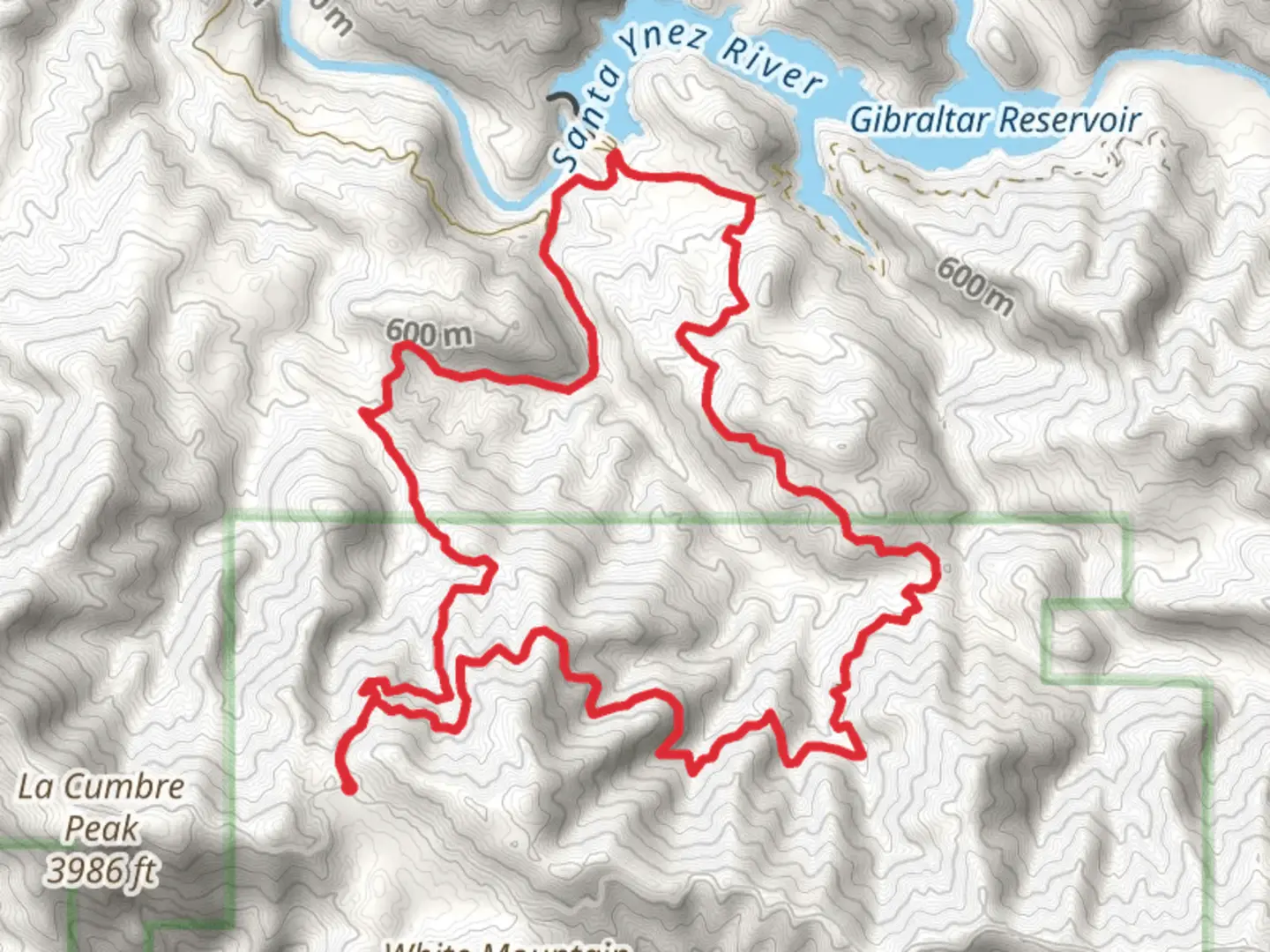 An image depicting the trail Gibraltar Road and Devil's Canyon Loop and its surrounding area.