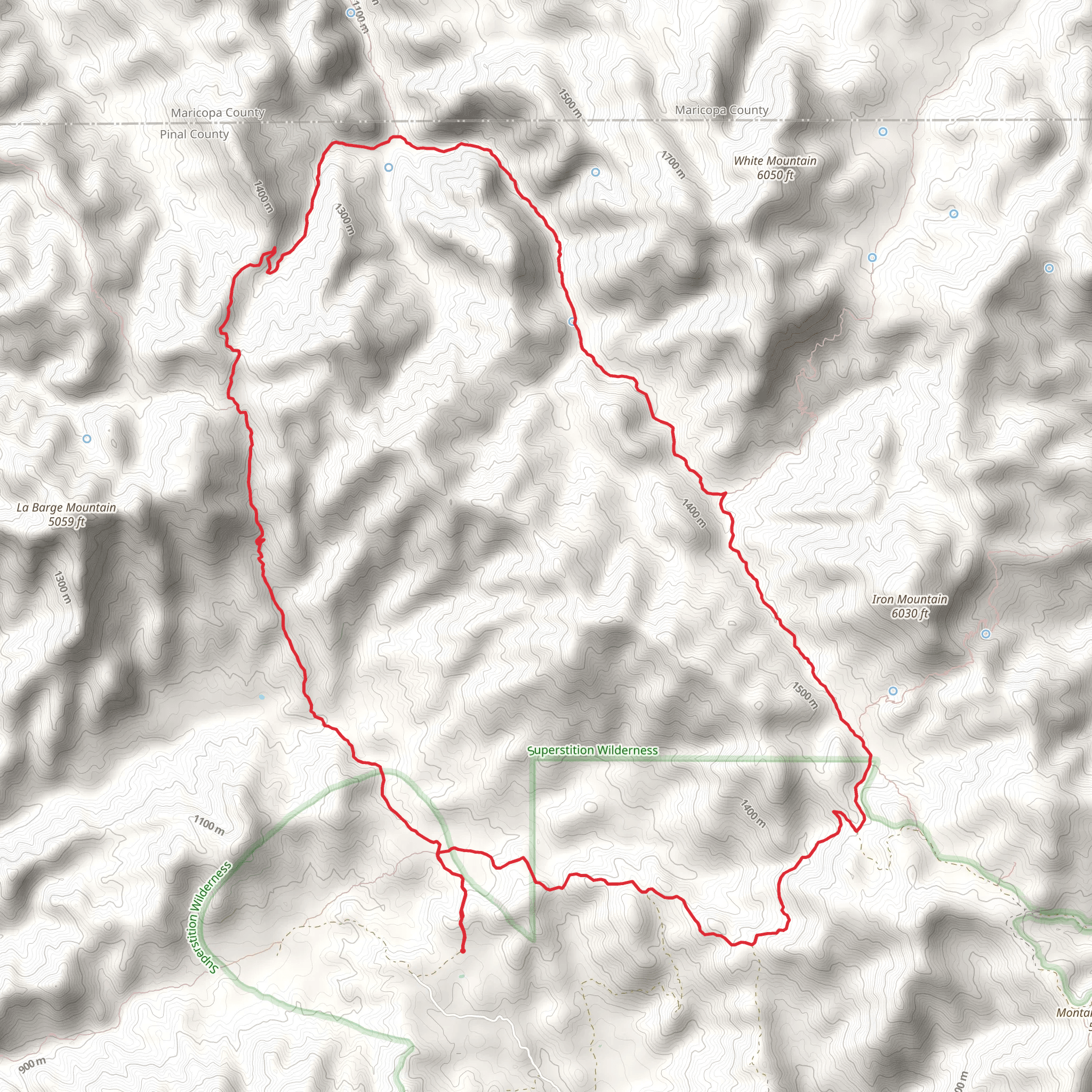 Rogers Canyon Trail Loop mobile static map