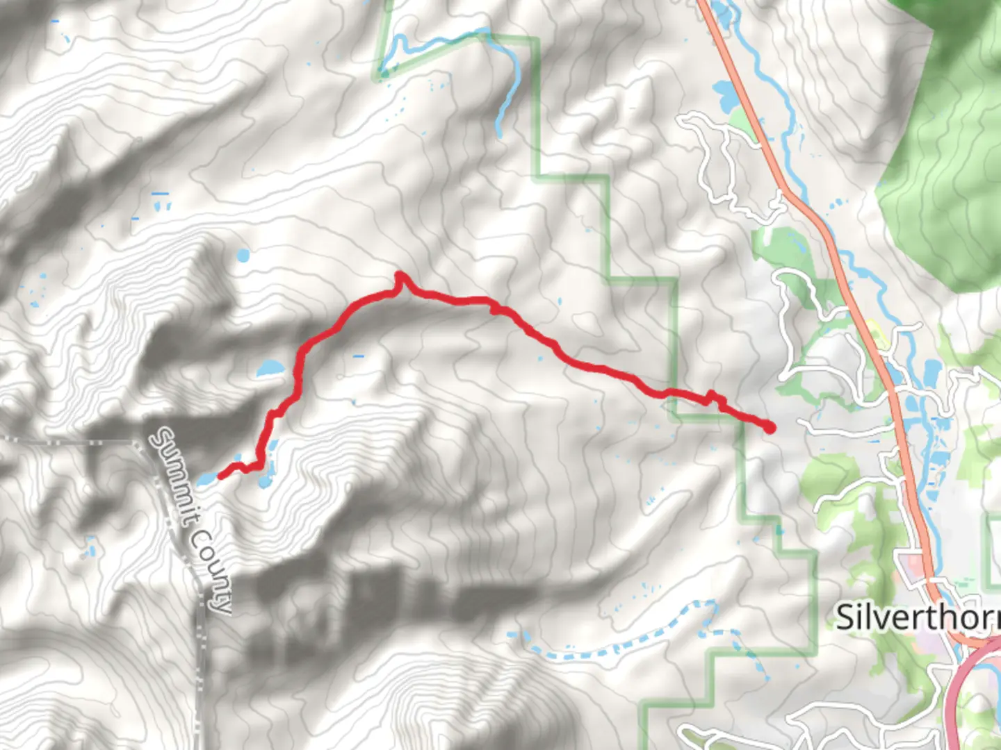 An image depicting the trail Willow Lakes via Gore Range Trail and its surrounding area.