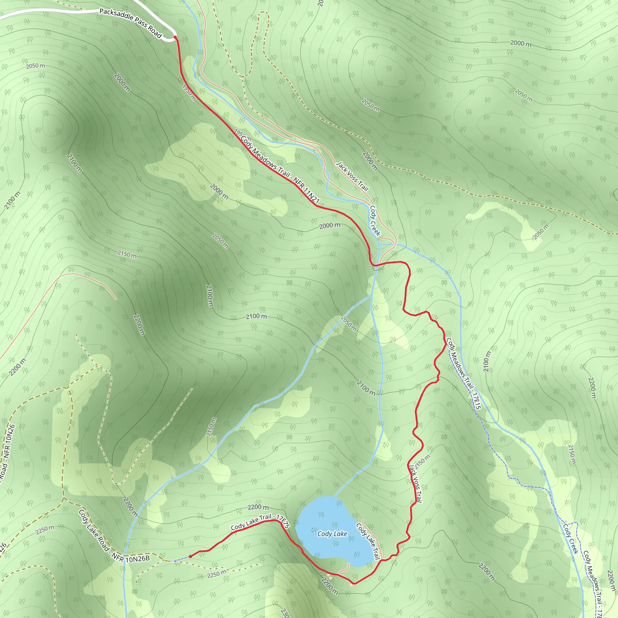Cody Lake Trail mobile static map
