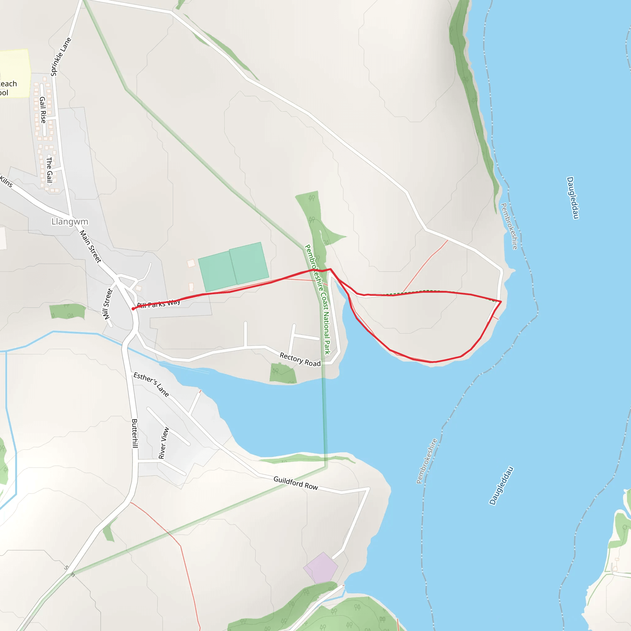 Llangwm - Blacktar Point mobile static map