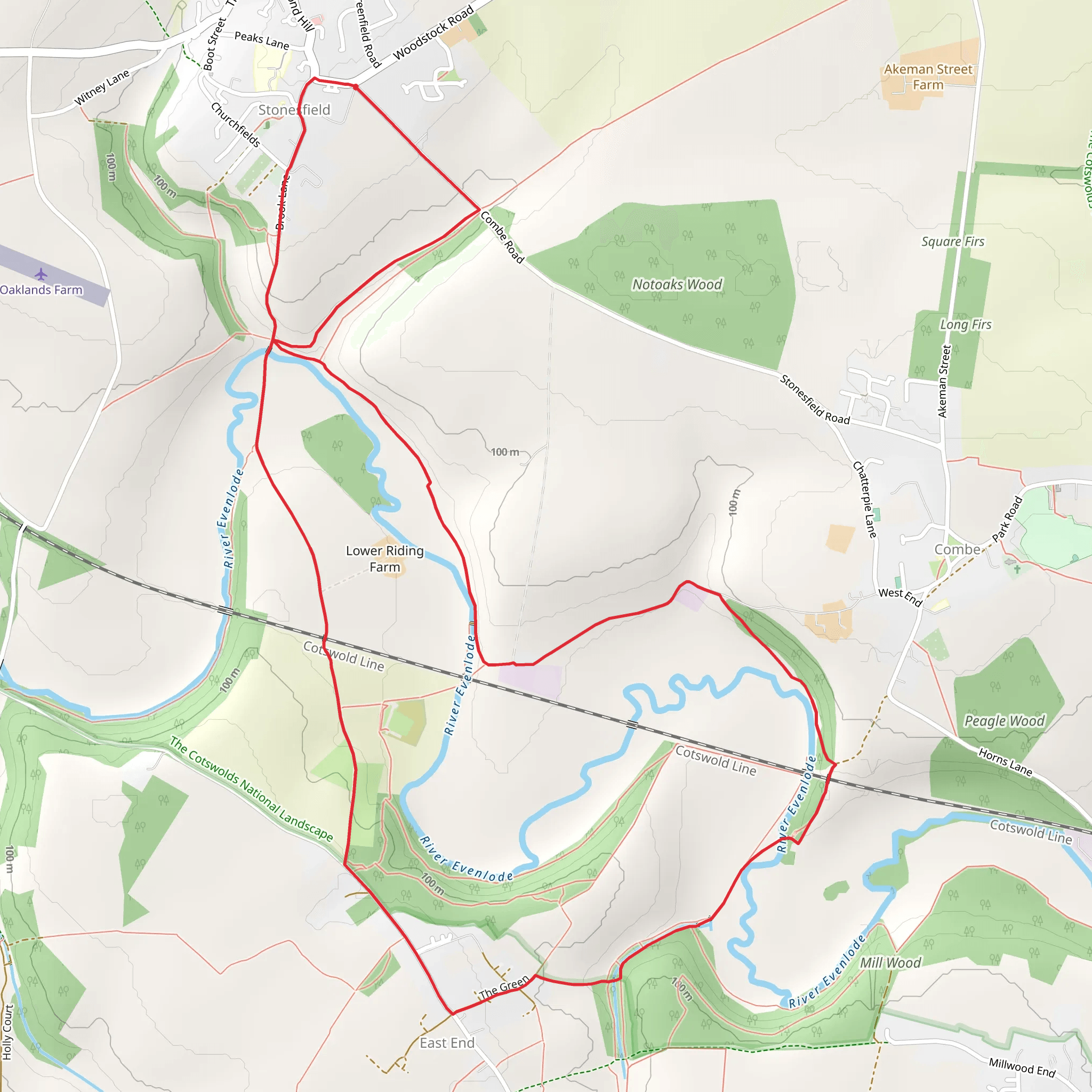 North Leigh Roman Villa via Wychwood Way mobile static map