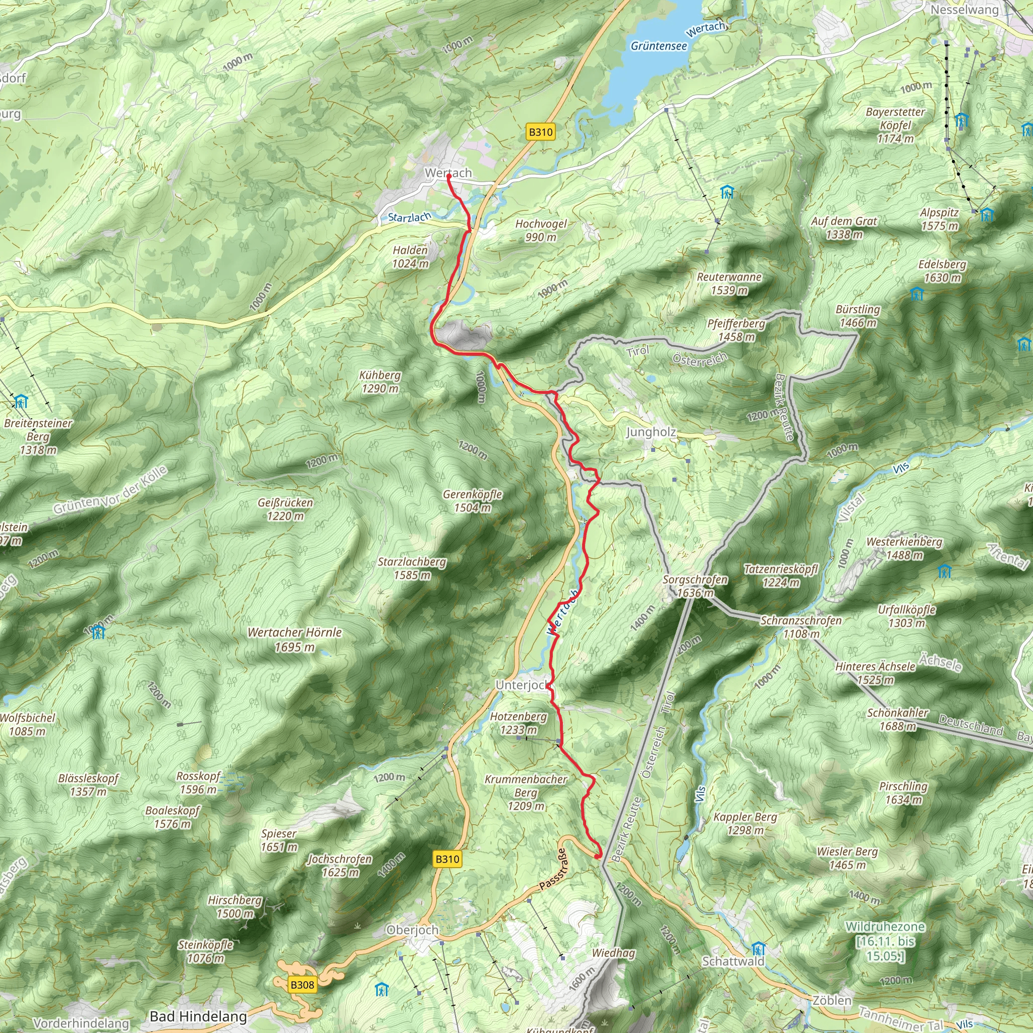 Ehem Zollamt to Wertach via Sebald Weg mobile static map