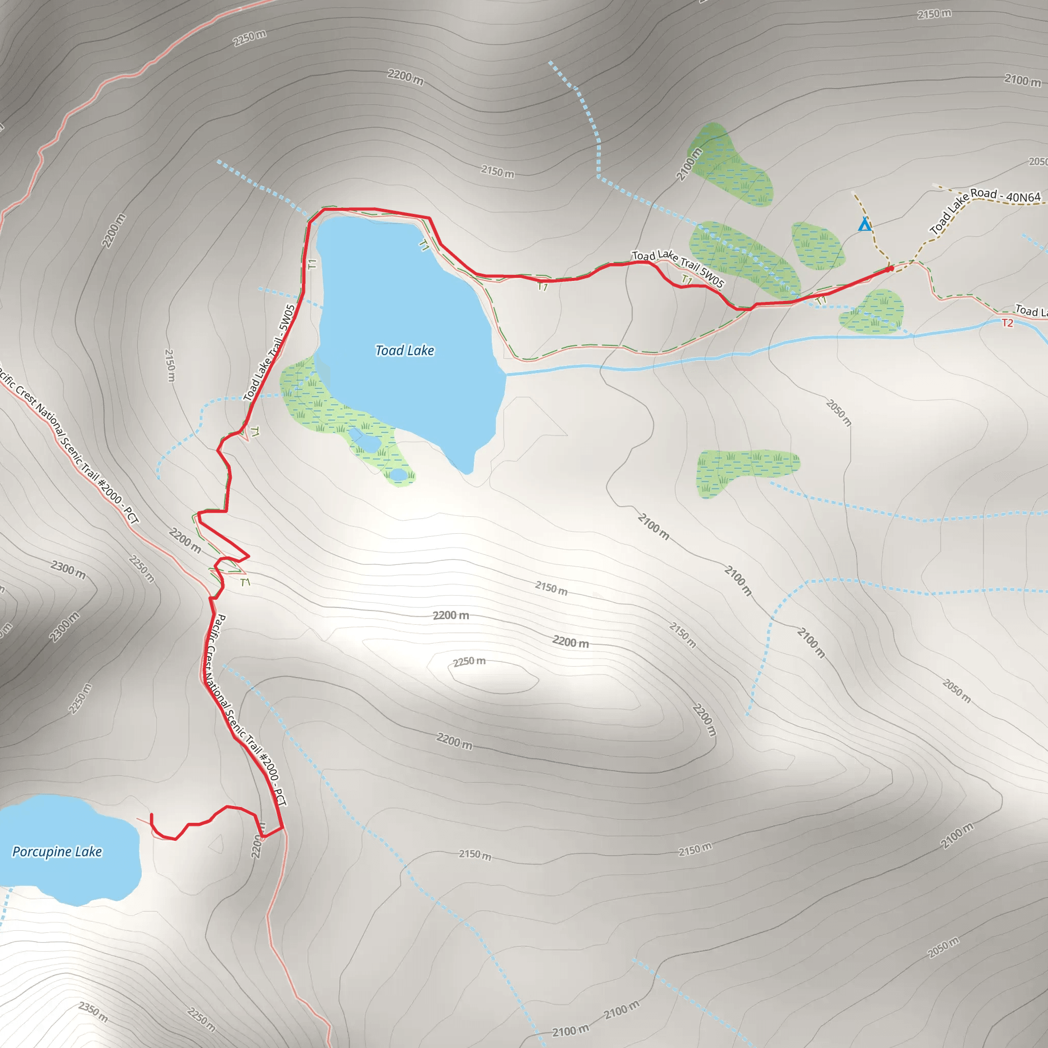 Porcupine Lake via Tod Lake Trail mobile static map
