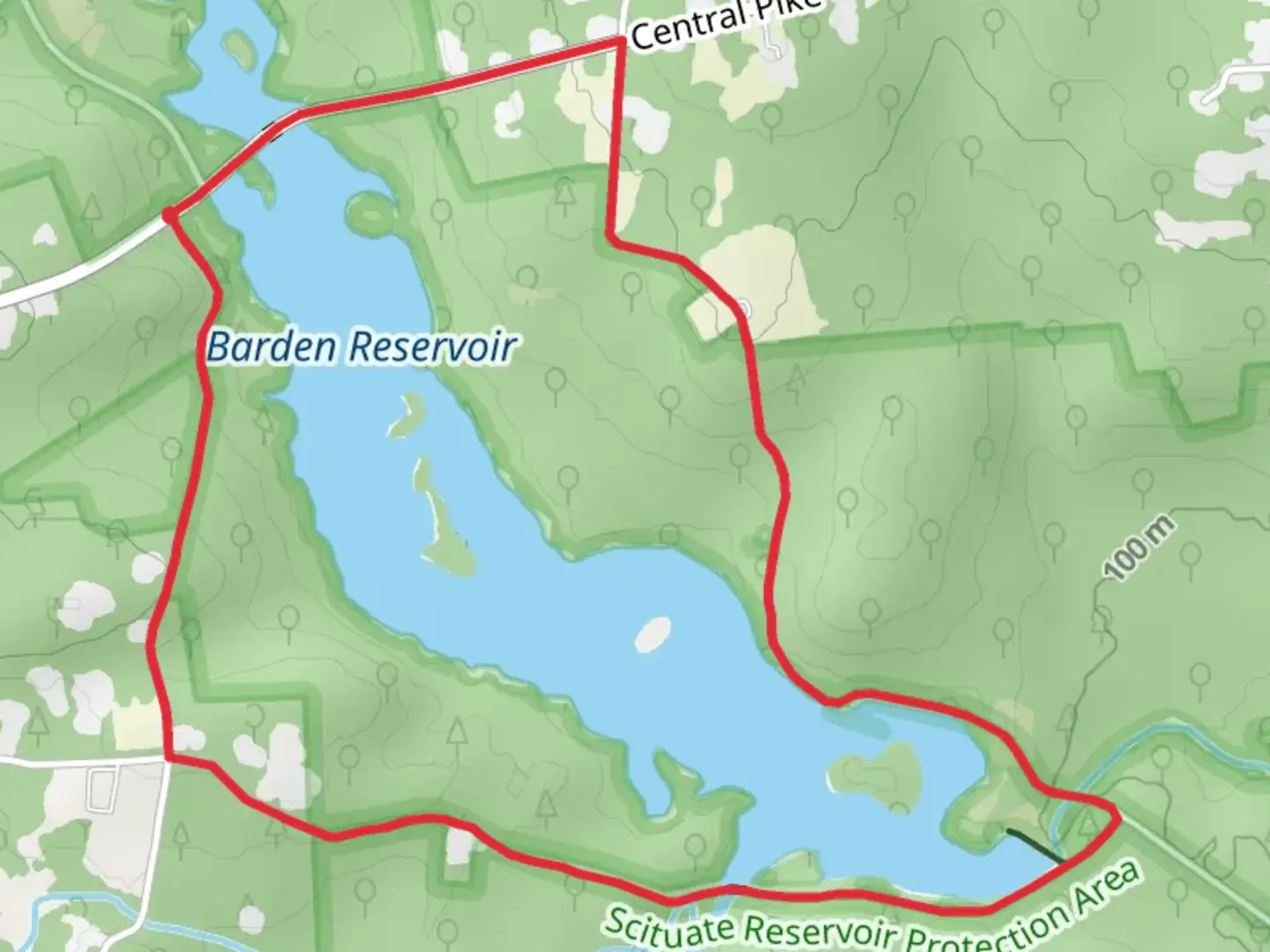 An image depicting the trail Barden Reservoir Loop and its surrounding area.