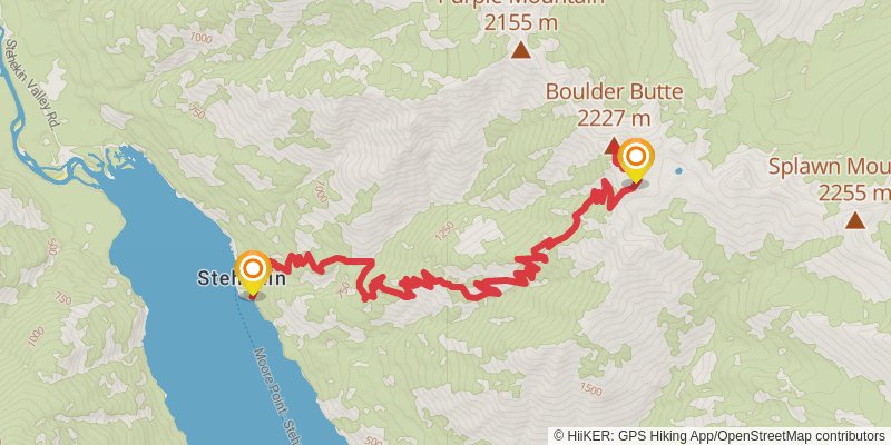 Boulder Butte Mountain via Purple Creek Trail stage 2 Map
