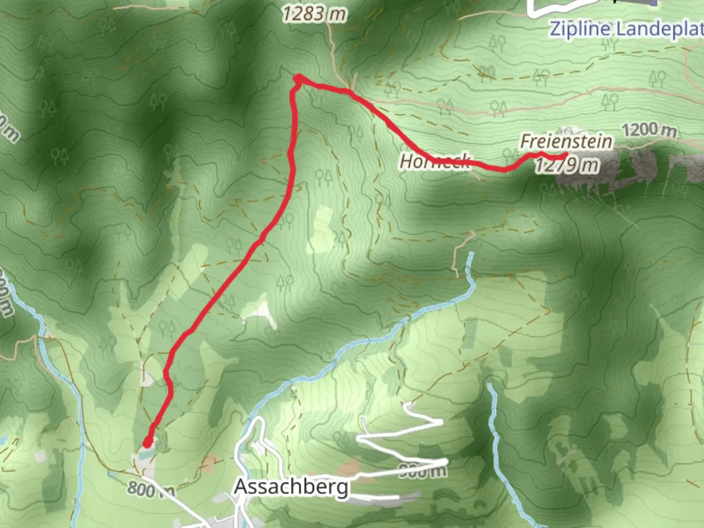 An image depicting the trail Freienstein Hike and its surrounding area.