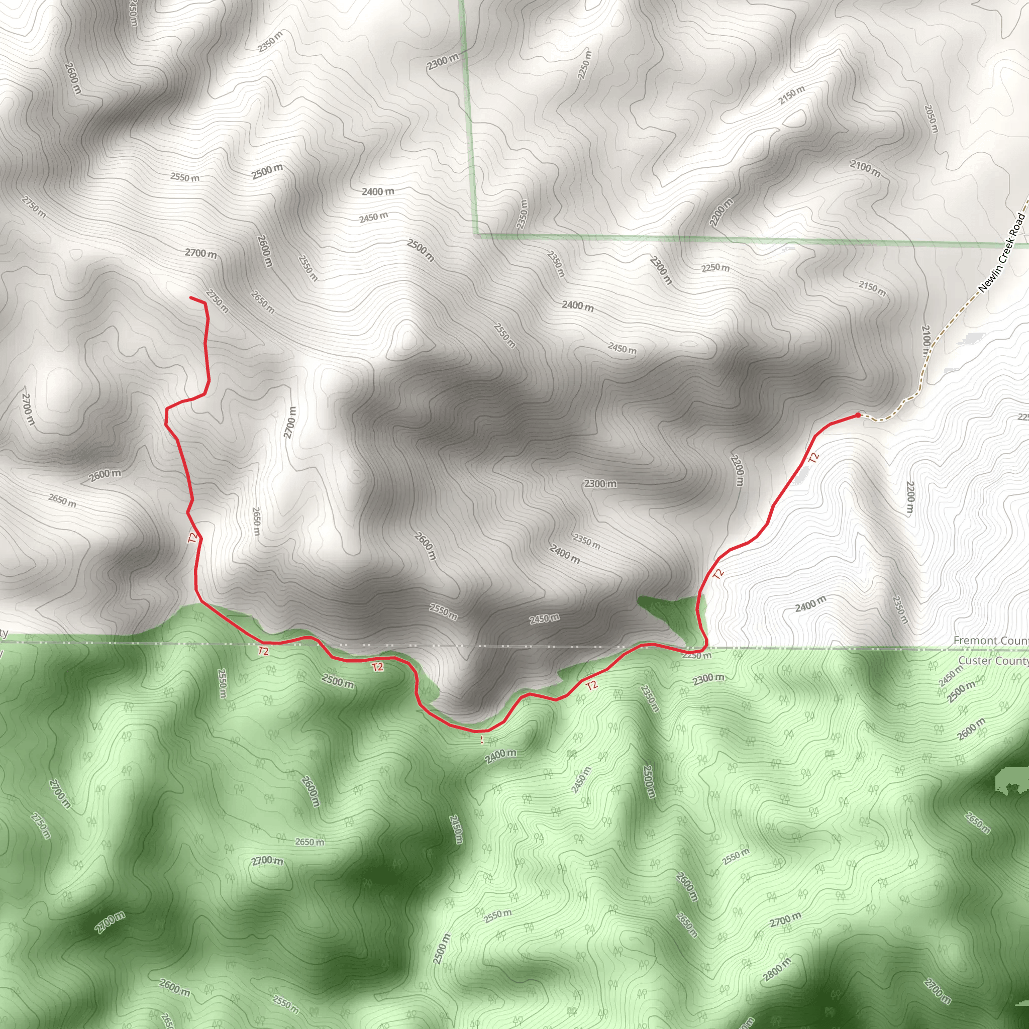 Newlin Creek Trail mobile static map