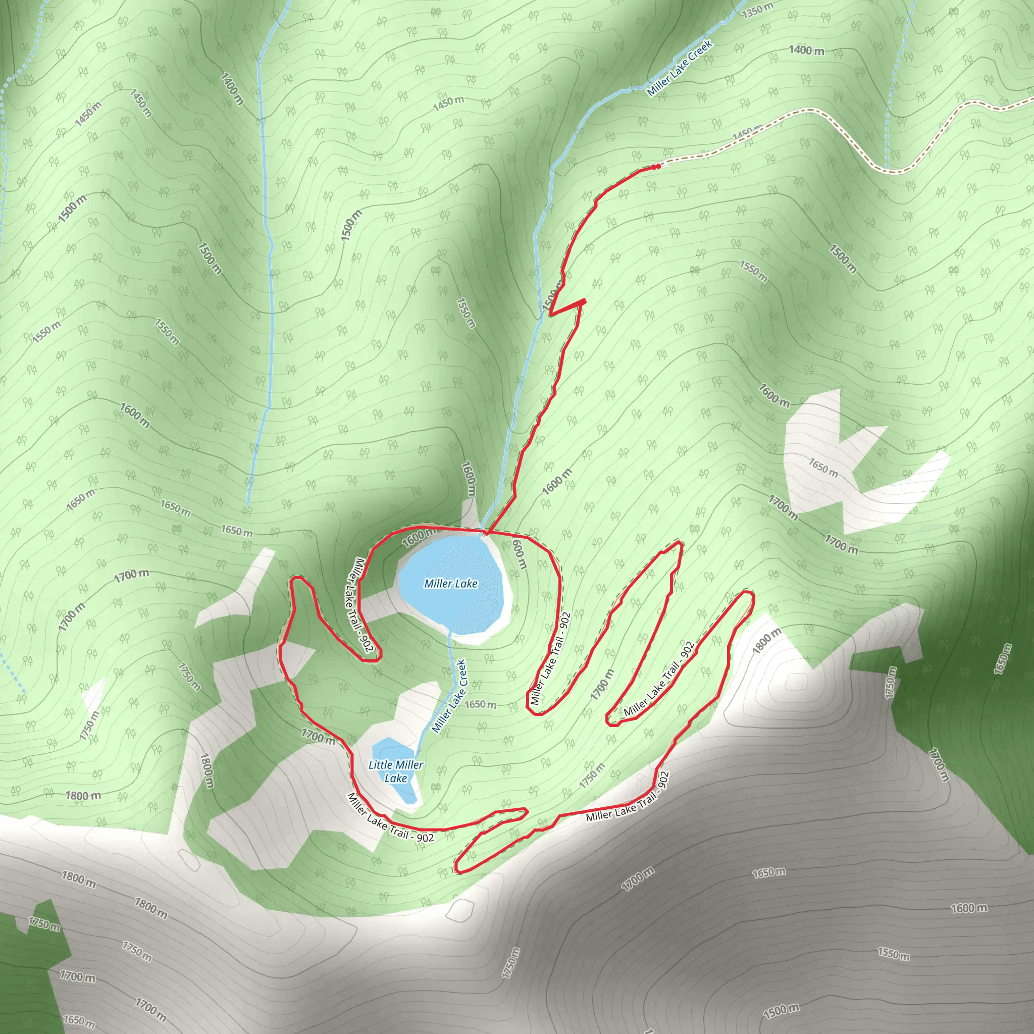 Miller Lake Trail mobile static map