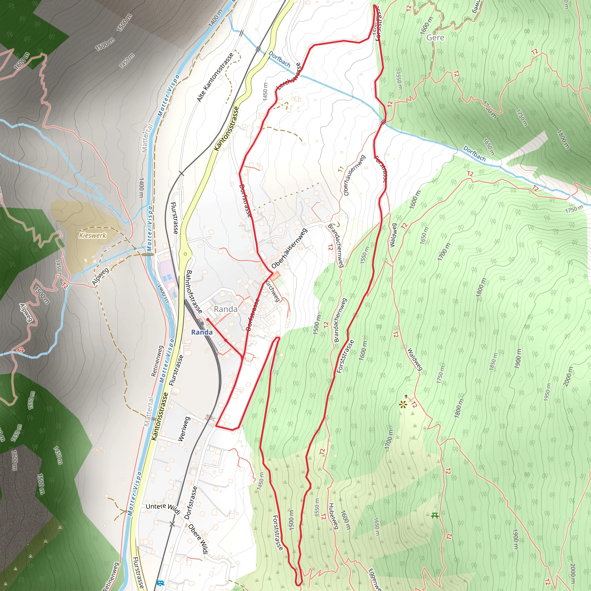 Randa Village Trail - Nr 133 mobile static map