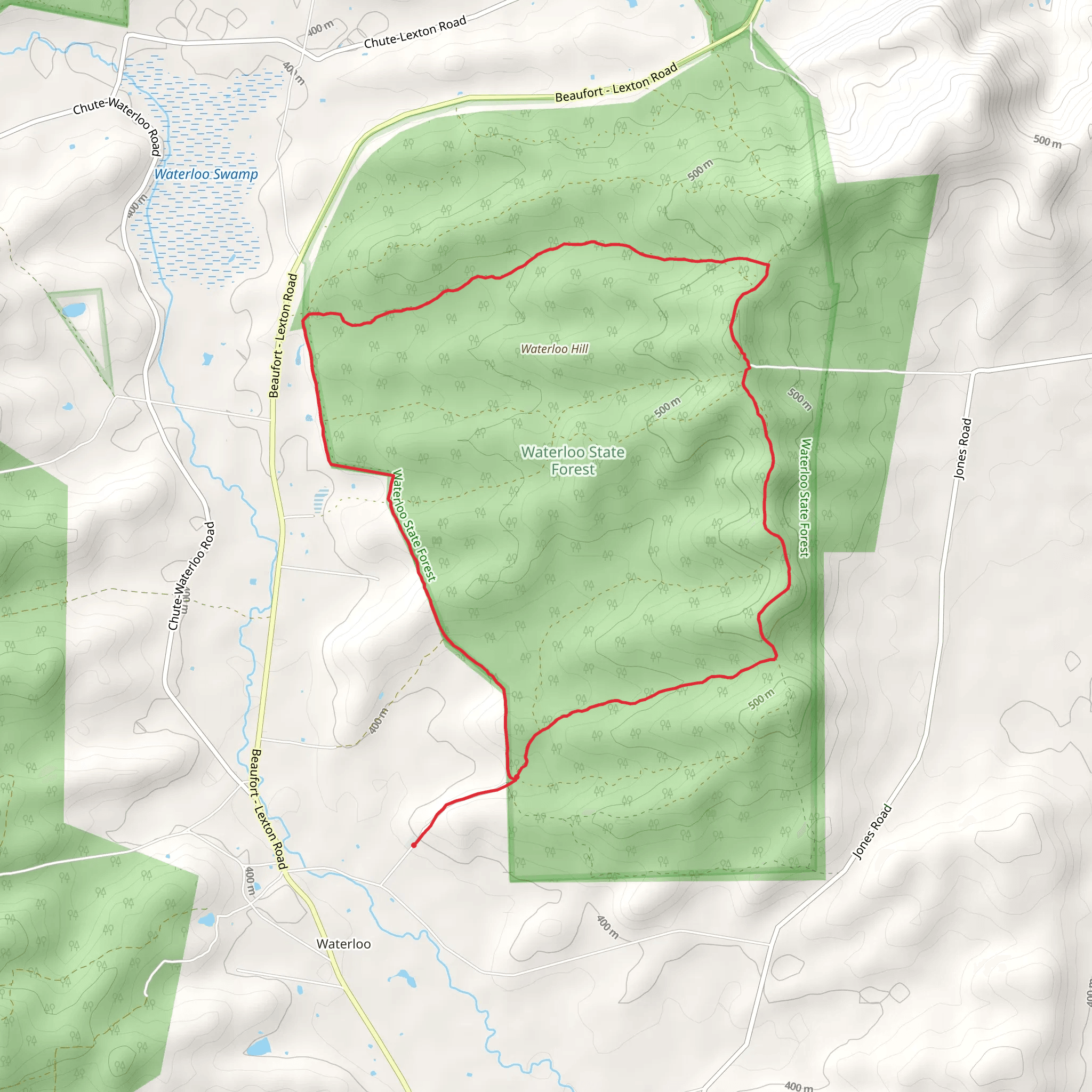 Waterloo Forest Circuit Trail mobile static map