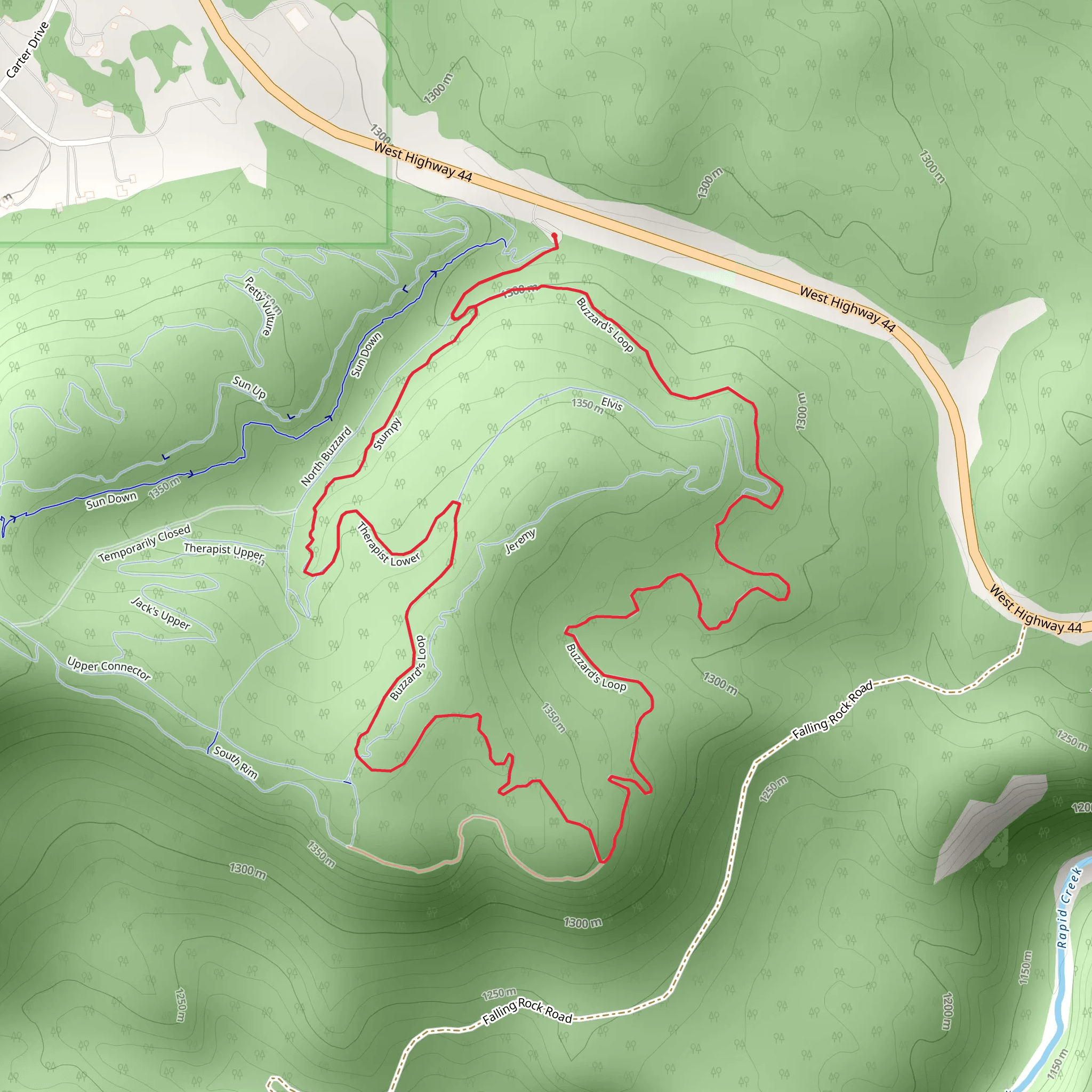 Stumpy and Buzzard's Loop mobile static map
