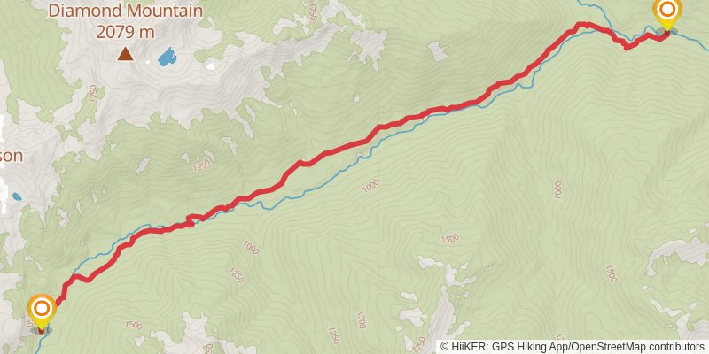 West Fork Dosewallips River via Dosewallips Road Trail stage 3 Map