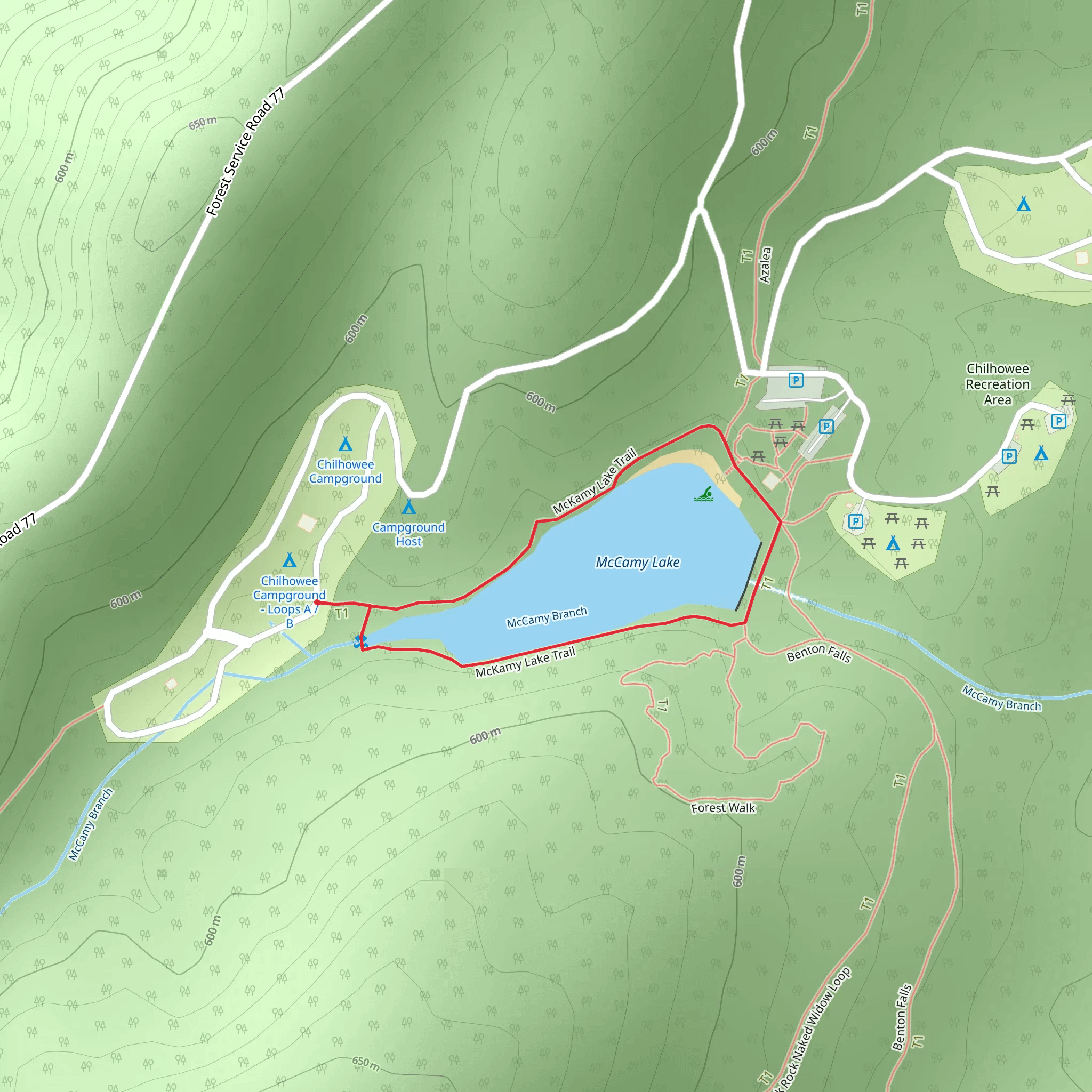 McCamy Lake Loop mobile static map