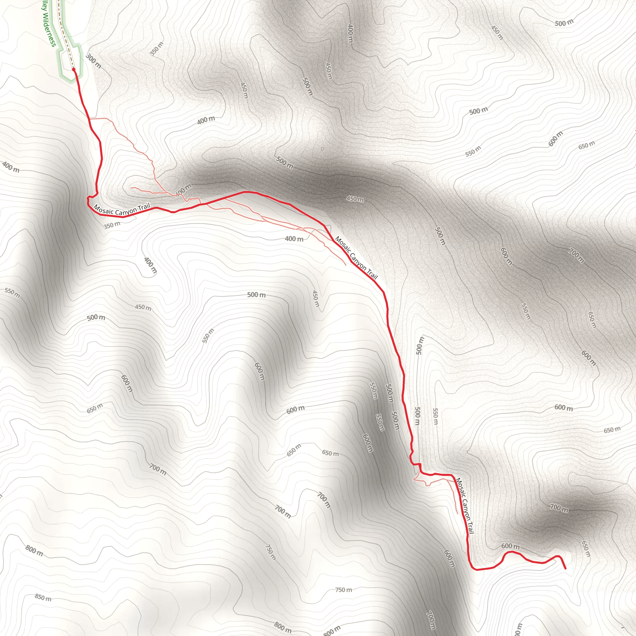 Mosaic Canyon Trail mobile static map