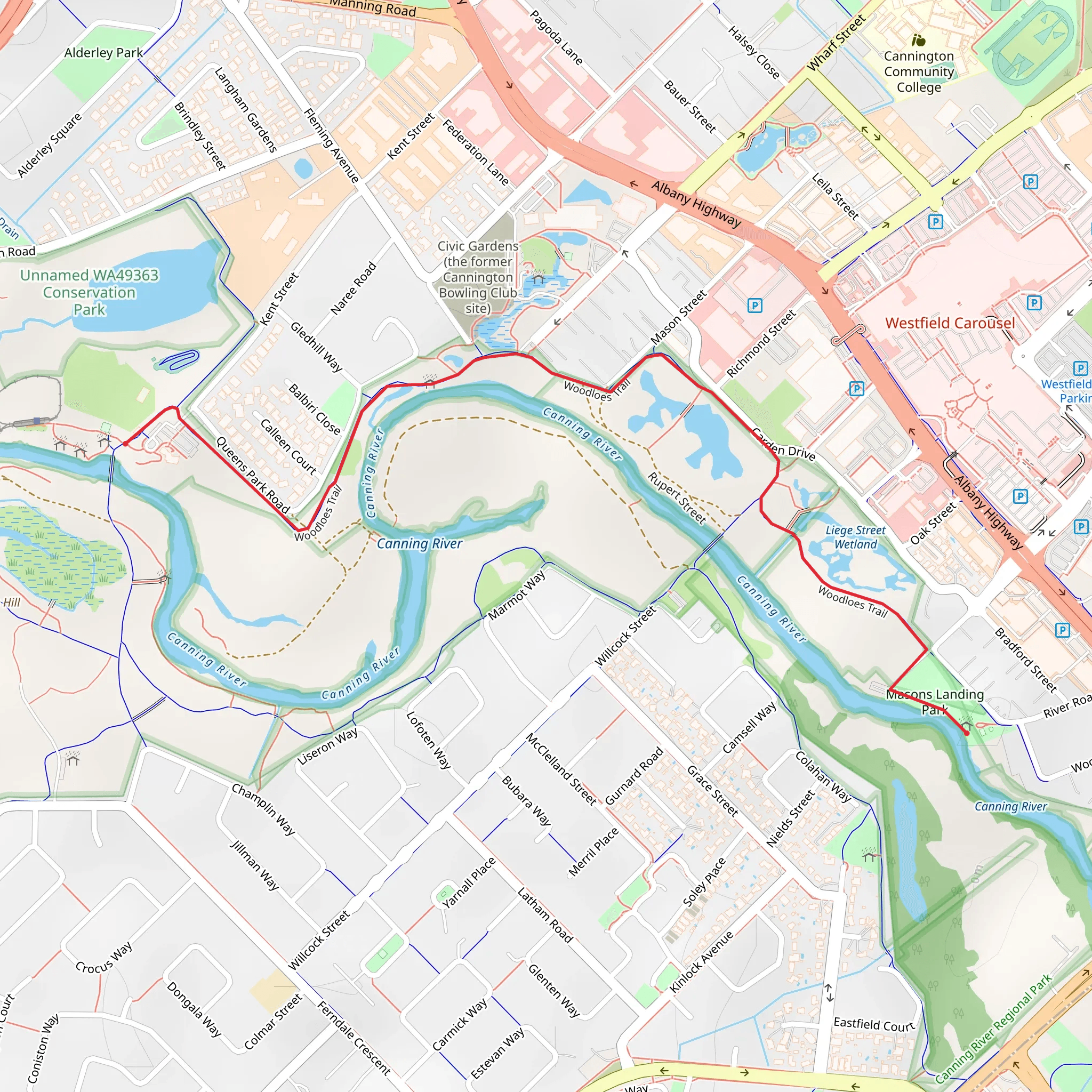 Woodloes Walk Trail mobile static map