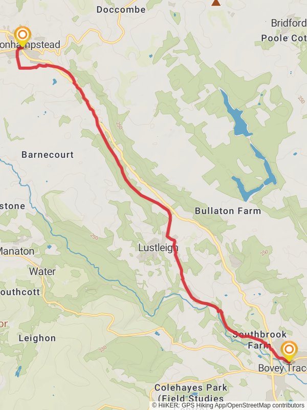 Map of Wray Valley Trail, Devon