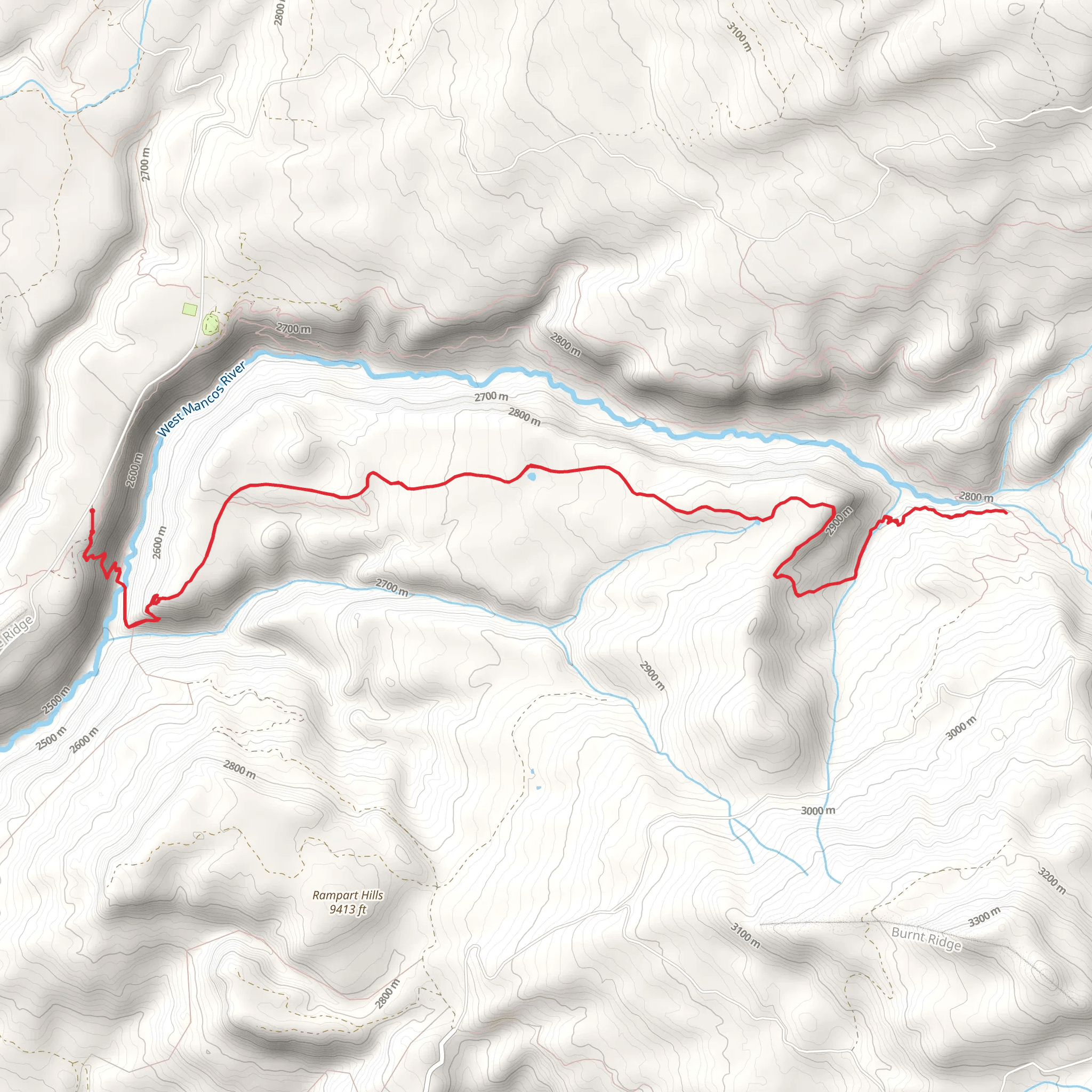 Box Canyon Trail Out and Back mobile static map