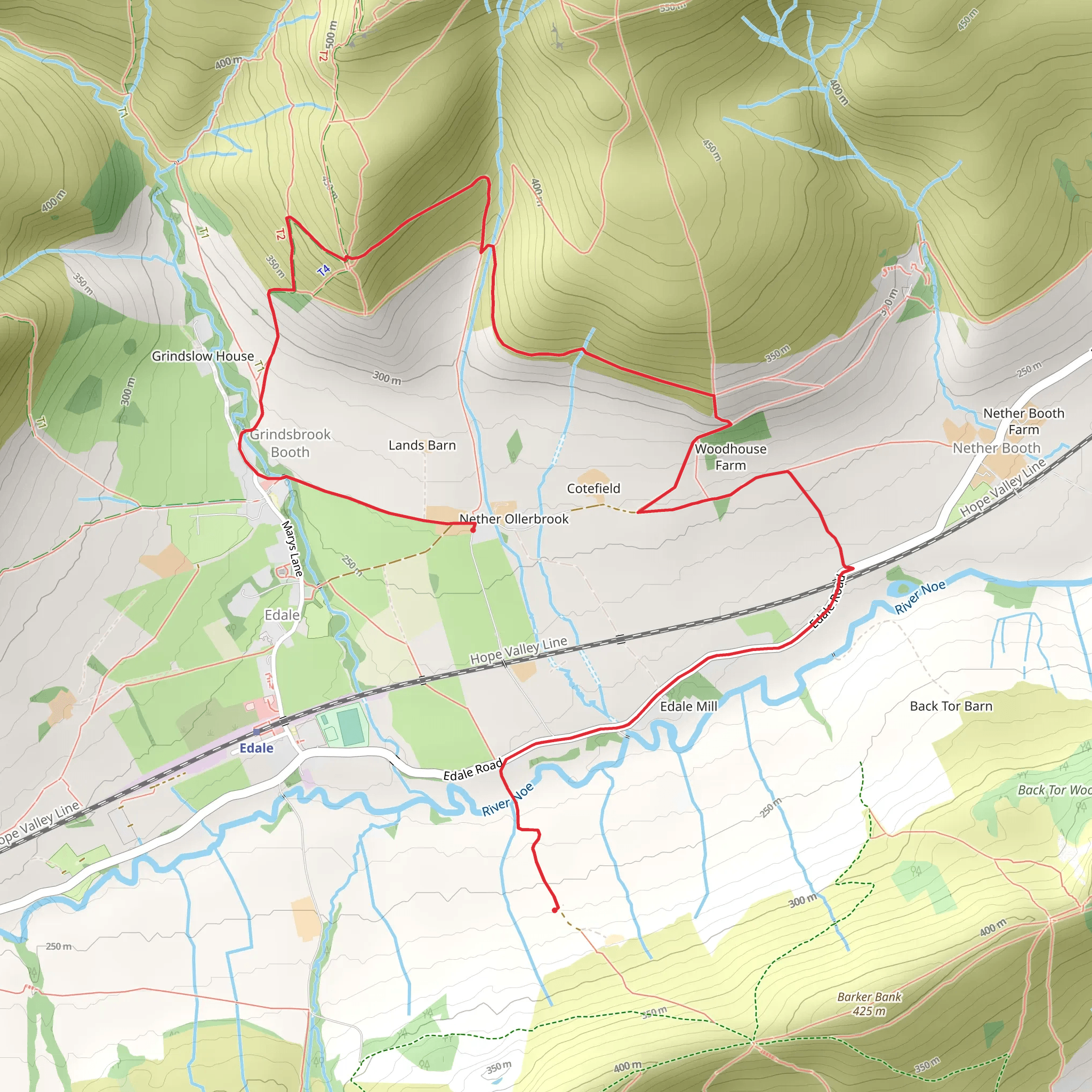 Mill Cottages to the Nab loop mobile static map