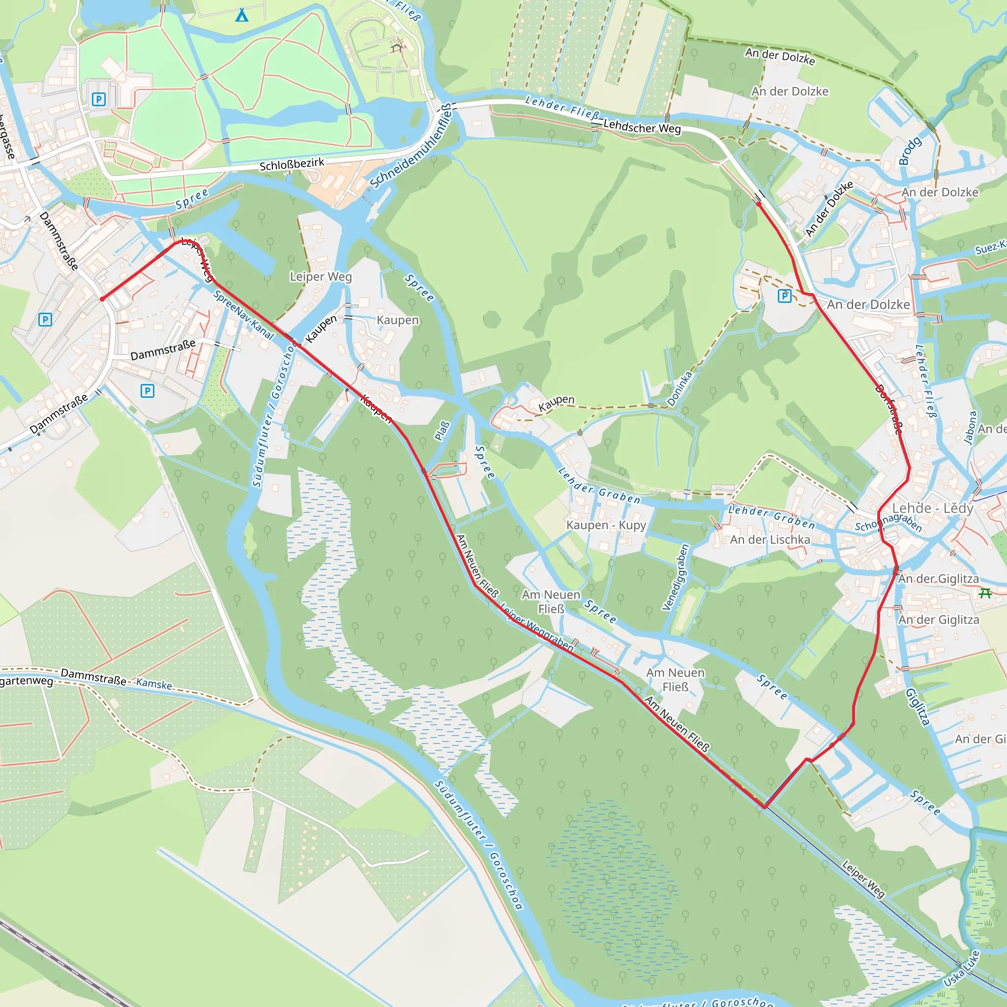 SpreeNav Kanal via Am Neuen Fließ mobile static map