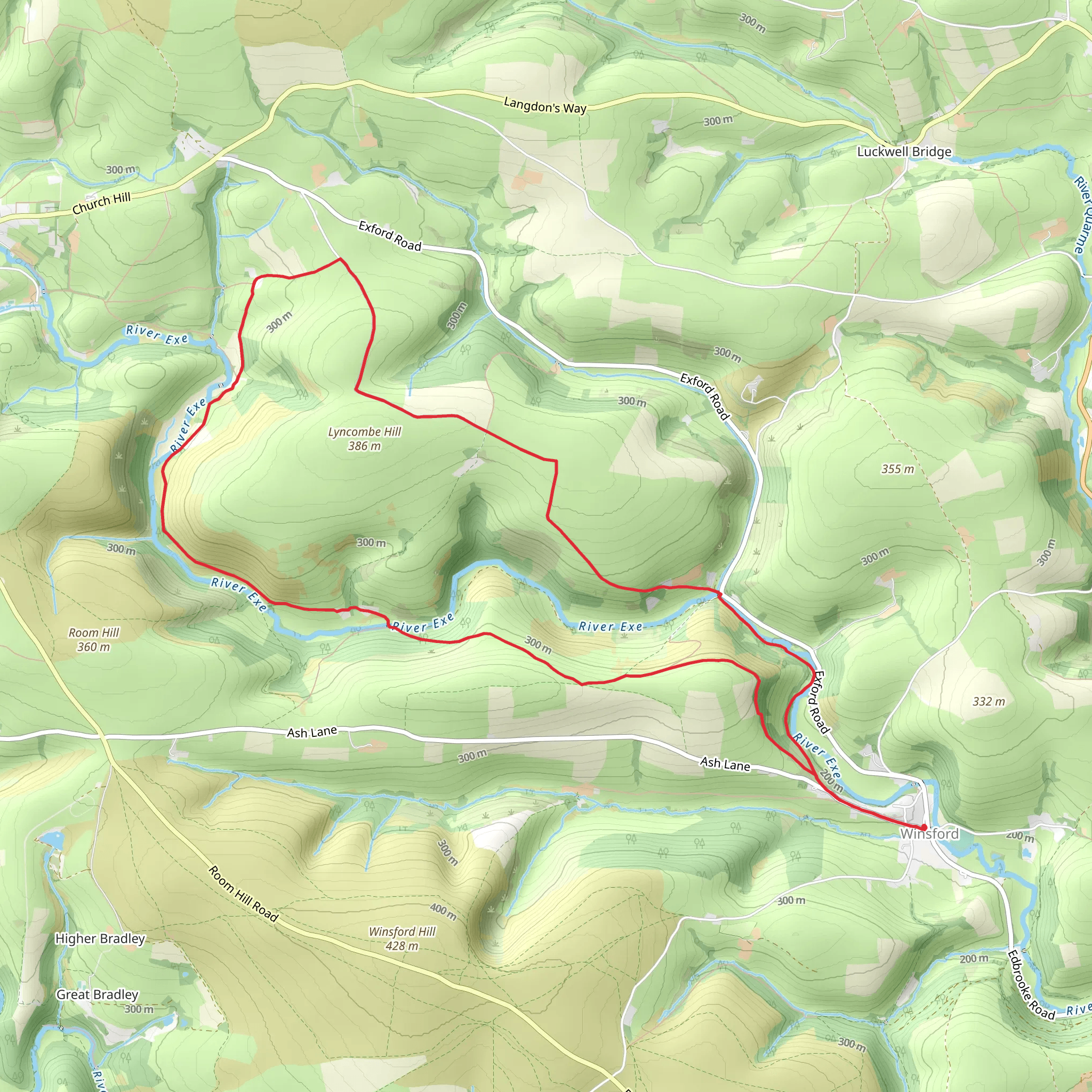 Lyncombe Hill Loop - Winsford mobile static map