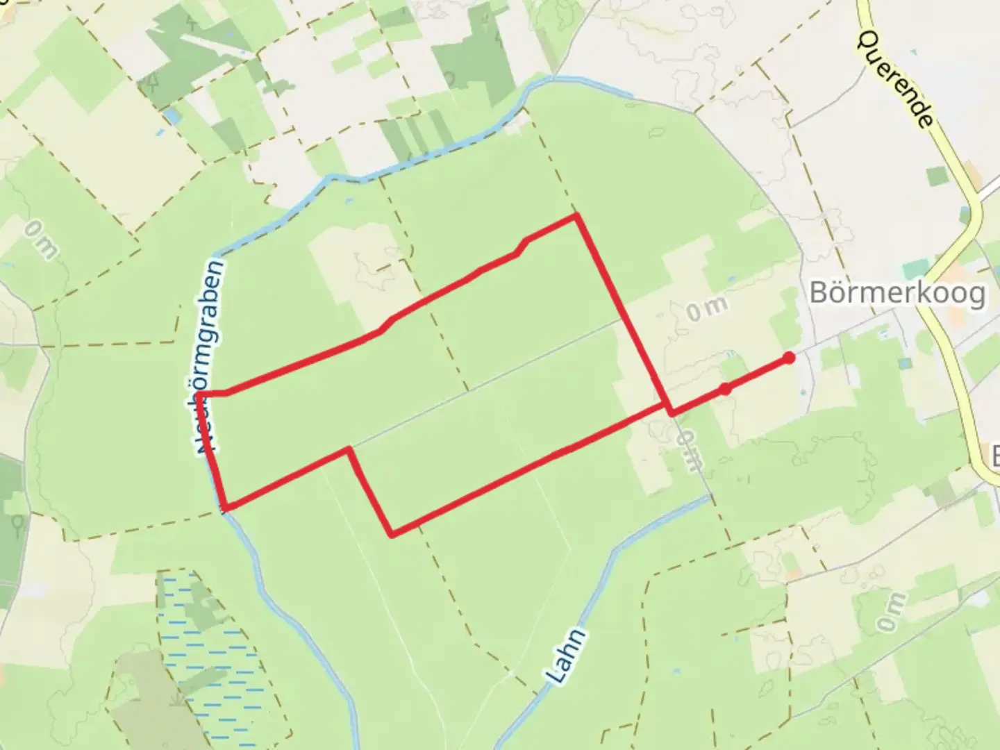 An image depicting the trail Boermer Koog Loop and its surrounding area.
