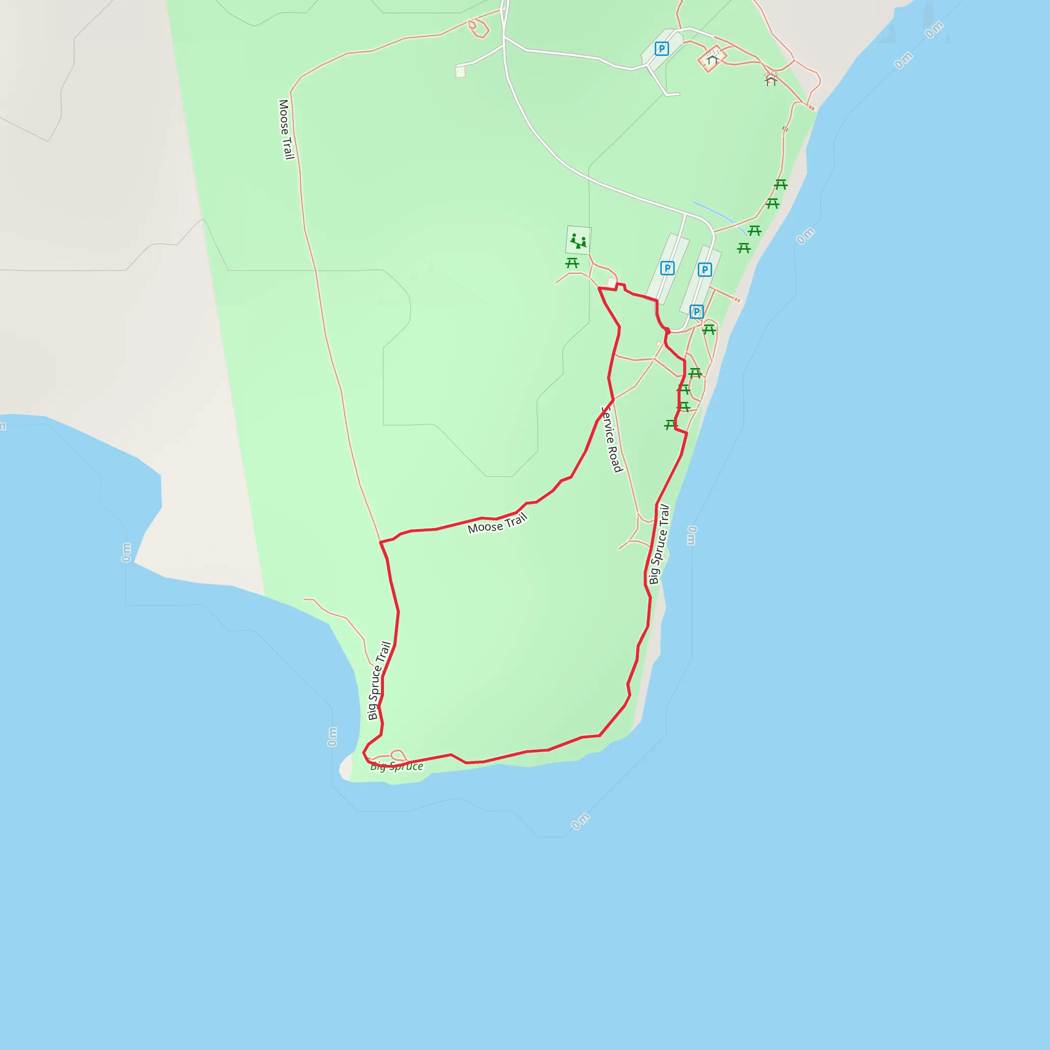 Big Spruce Loop Trail mobile static map
