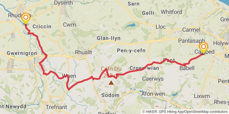 Wales Cistercian Way stage 35 Map