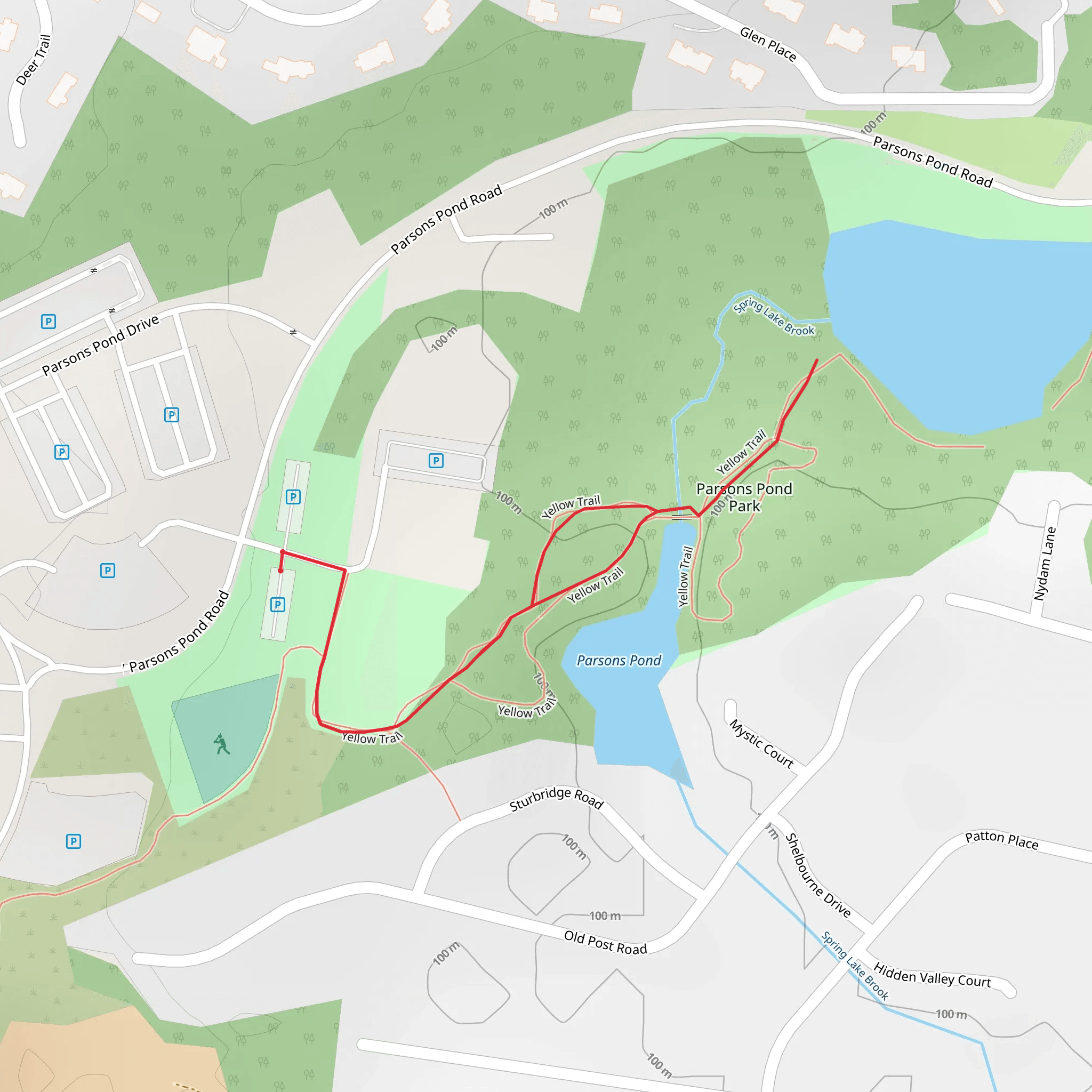 Parsons Pond Park Walk mobile static map