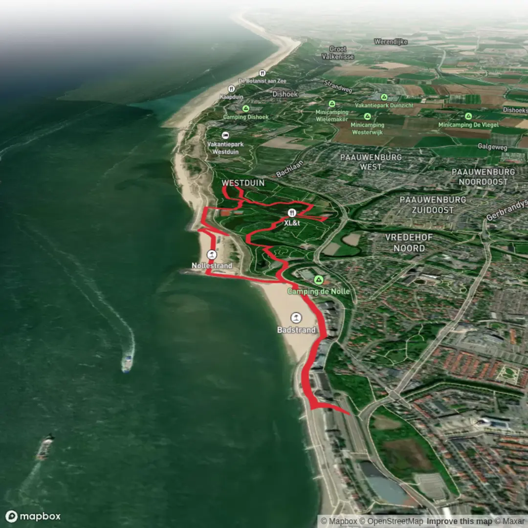 An image depicting the trail De Nolle and Nollebos Loop and its surrounding area.