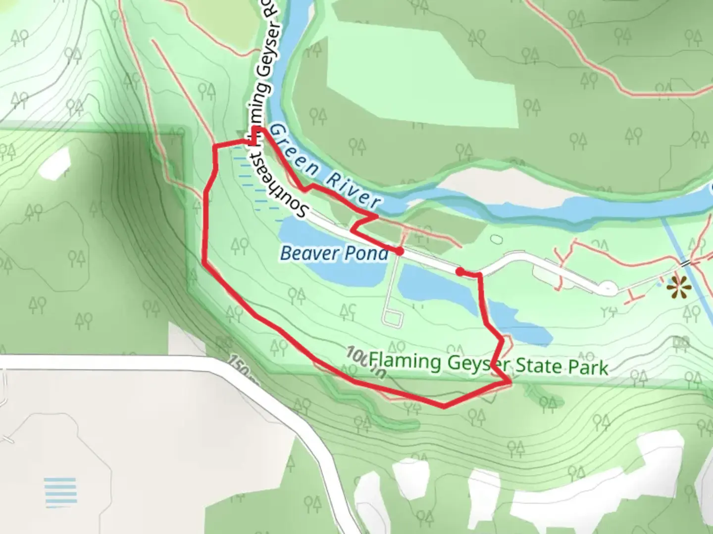An image depicting the trail Ridge Trail and Beaver Pond Loop and its surrounding area.