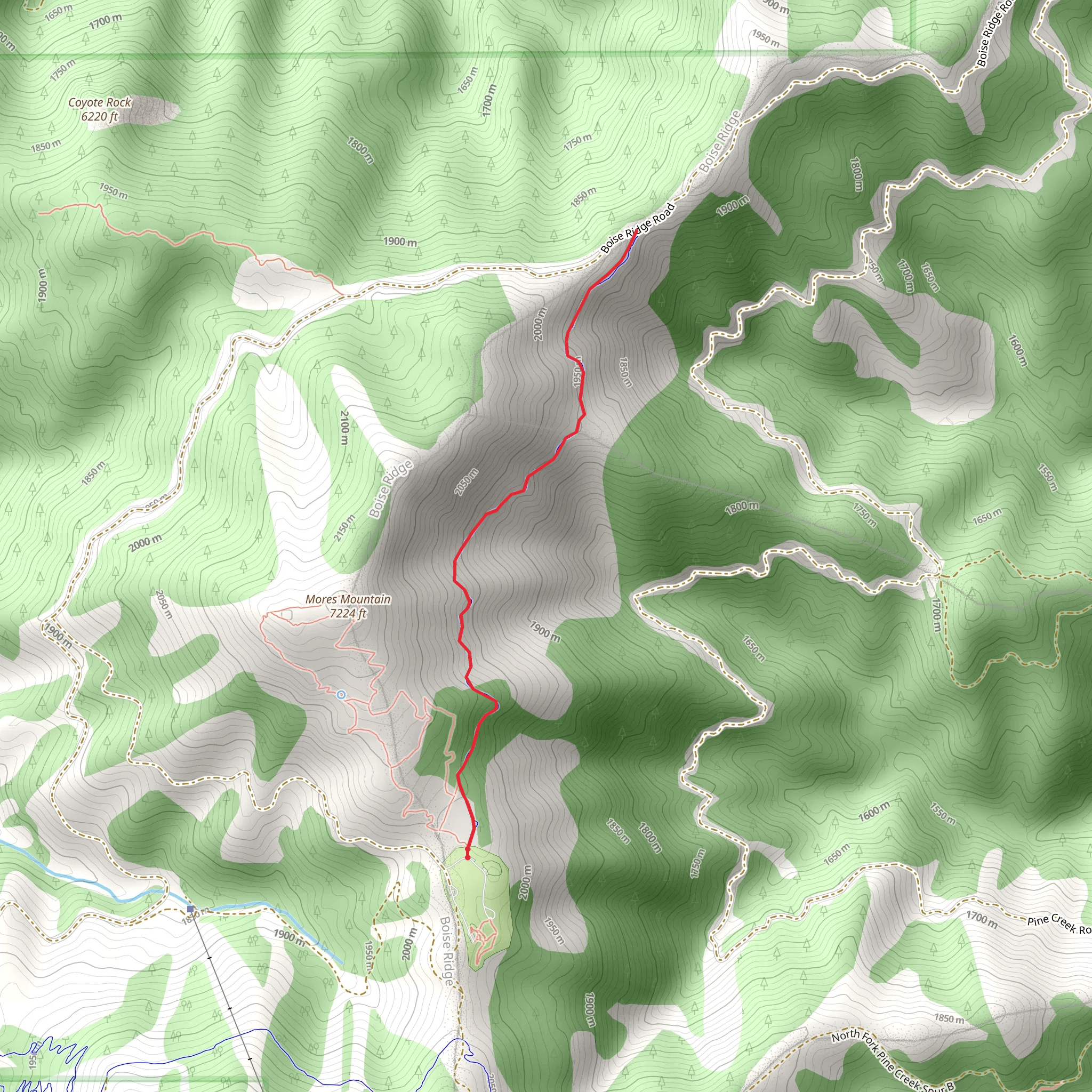 Mores Mountain Trail mobile static map