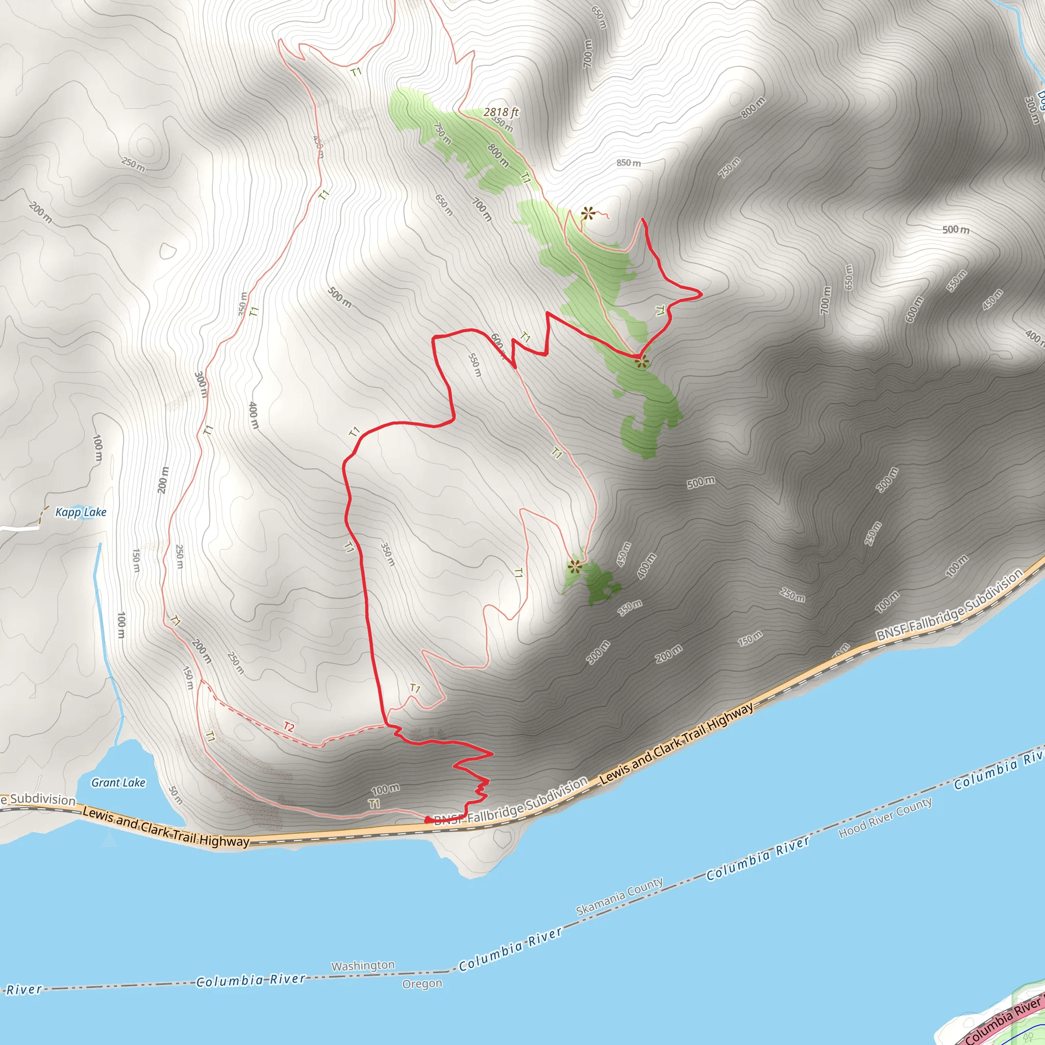 Dog Mountain Summit Trail mobile static map