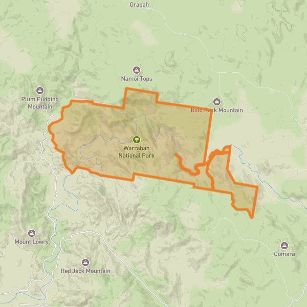 Warrabah National Park mobile static map