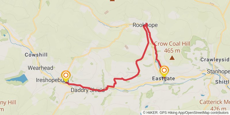 Weardale Way stage 6 Map