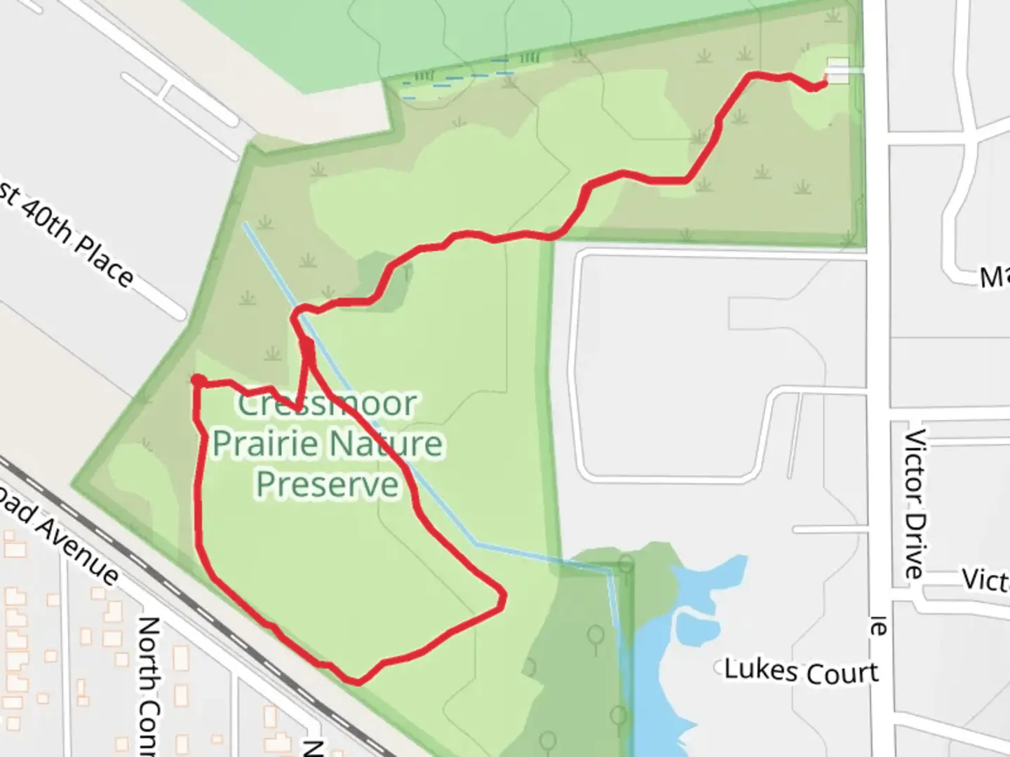 An image depicting the trail Lukes Court Loop and its surrounding area.