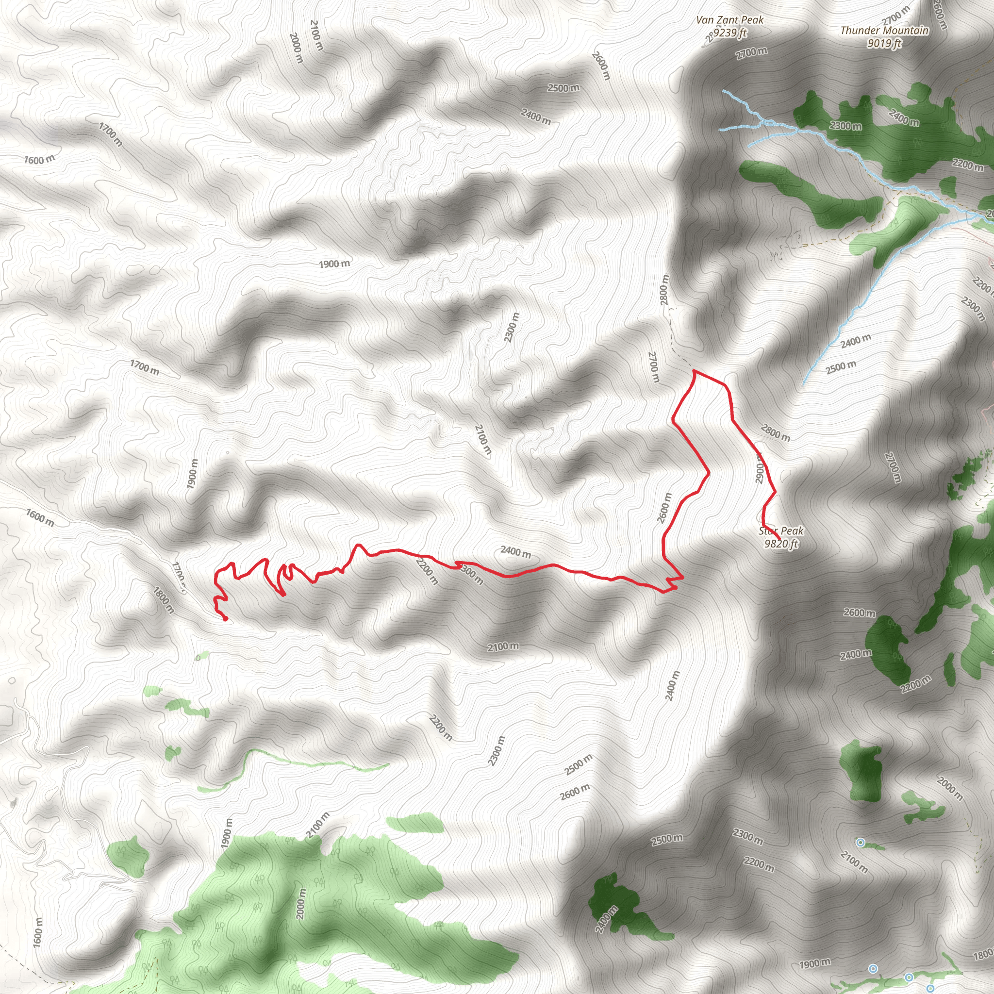 Star Peak Trail mobile static map