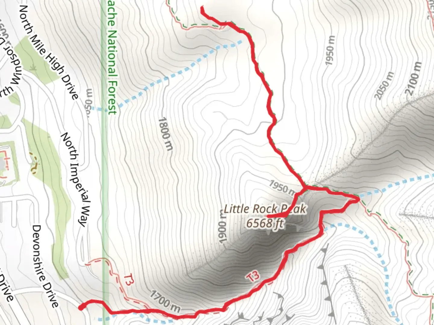 An image depicting the trail Little Rock Peak Trail and its surrounding area.