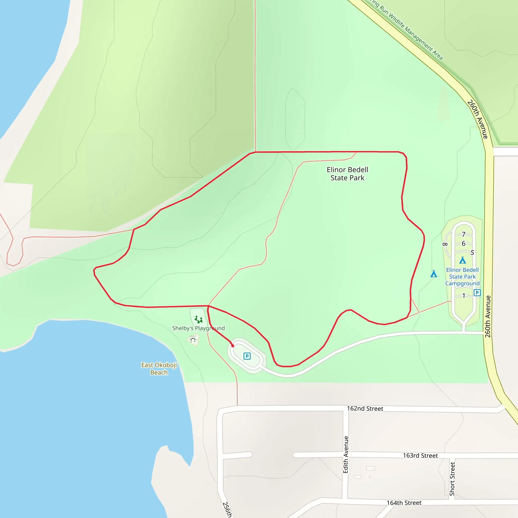 Elinor Bedell State Park Loop mobile static map