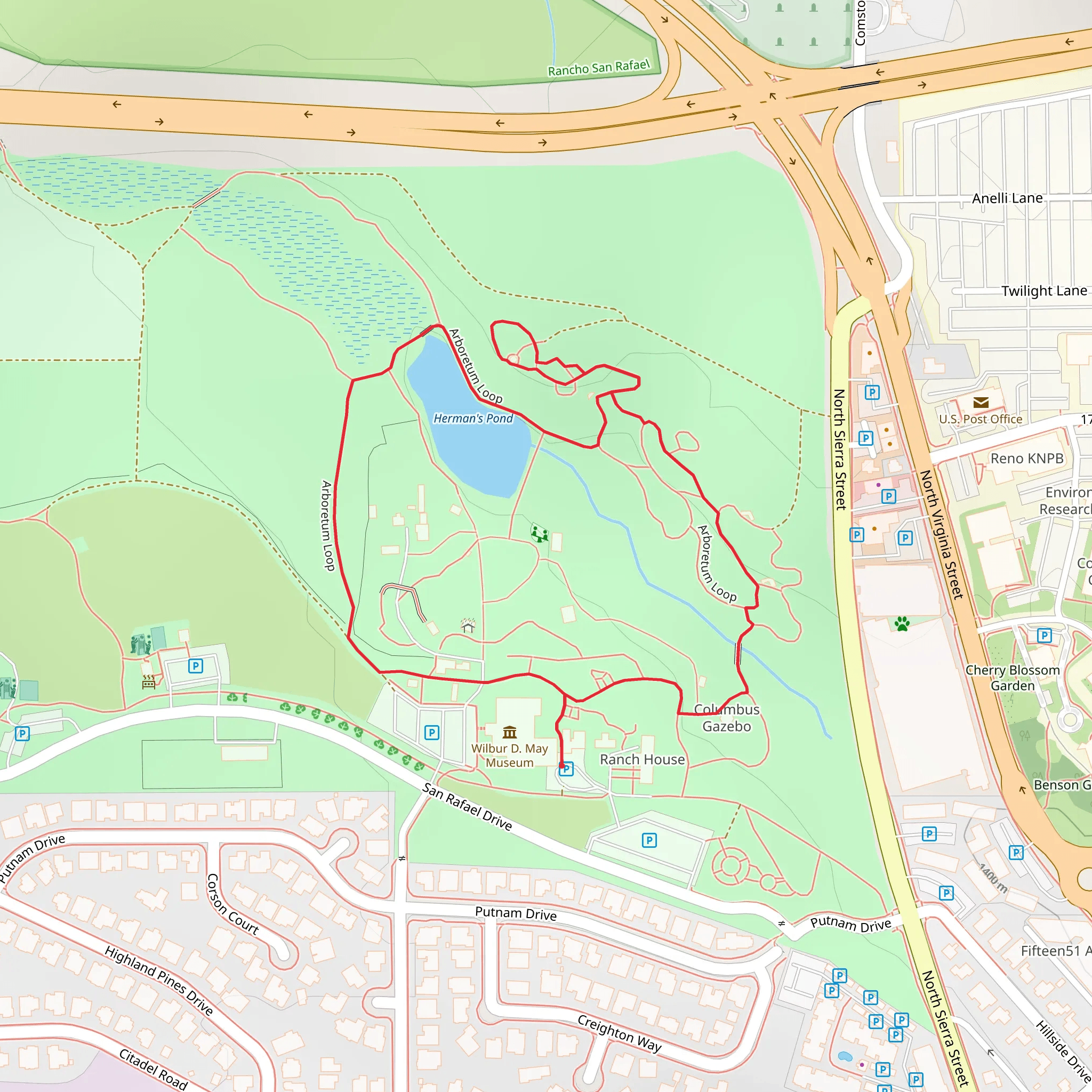 Herman's Pond - Arboretum Loop mobile static map