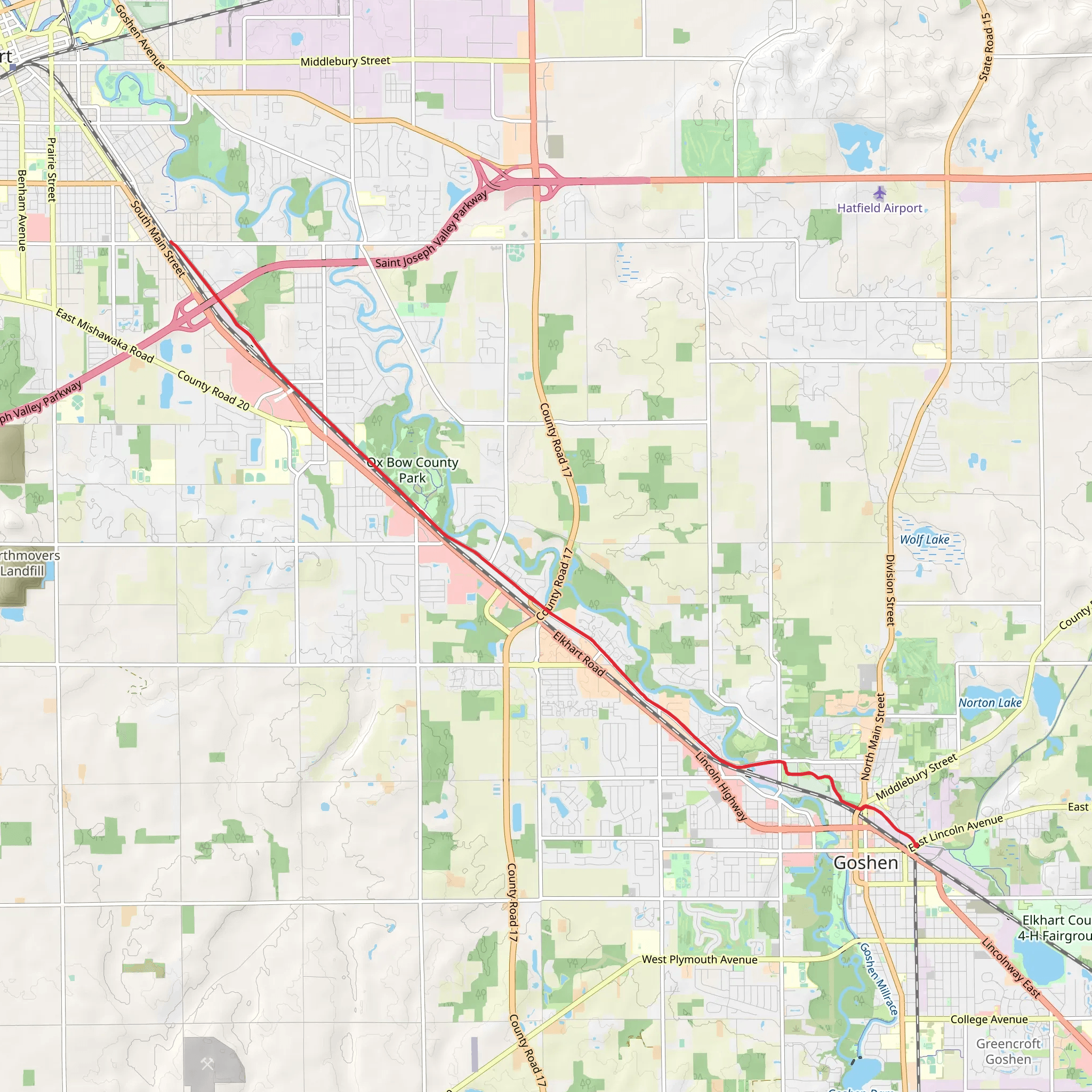 Maple City Greenway mobile static map