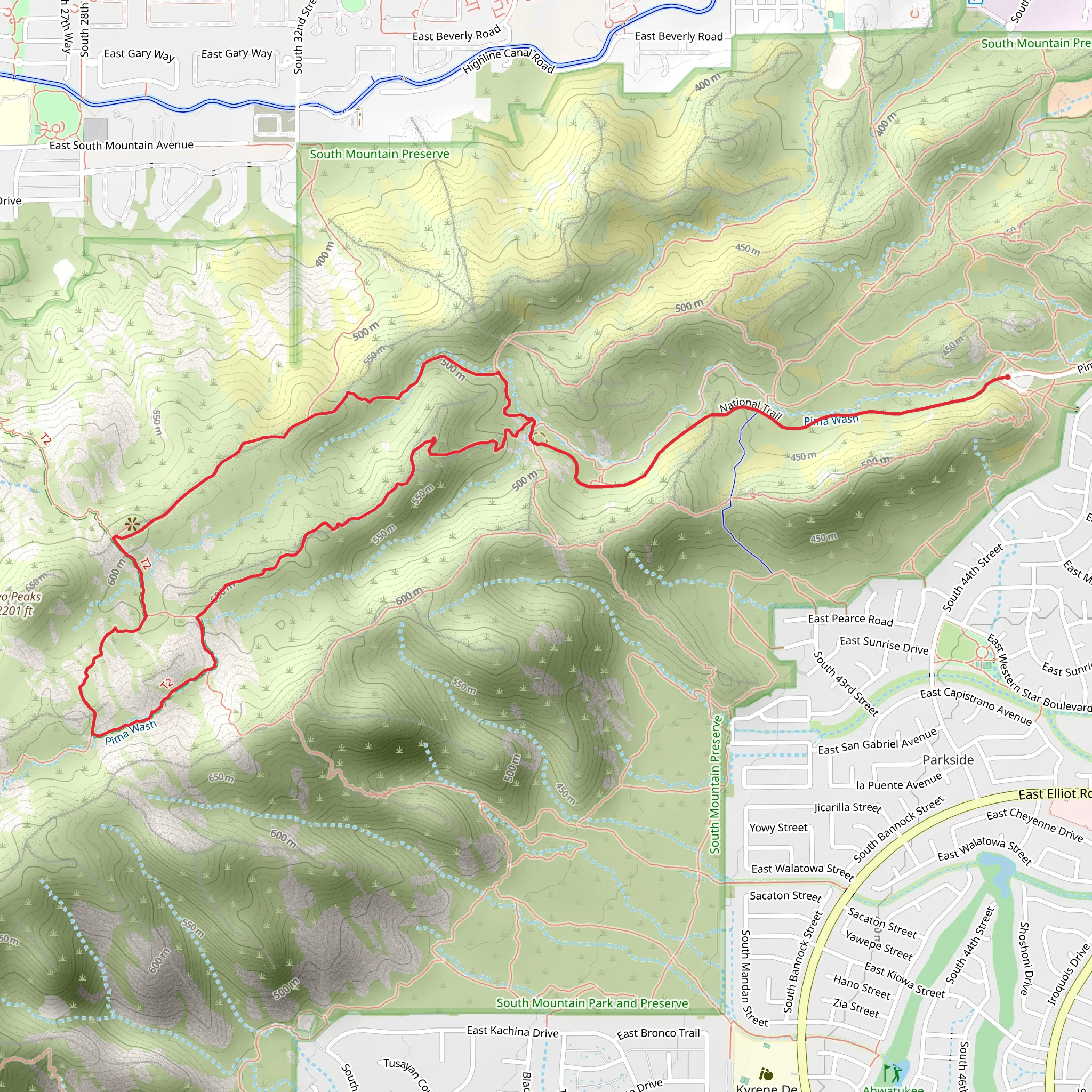 Fat Man's Pass Loop via Maricopa Trail mobile static map