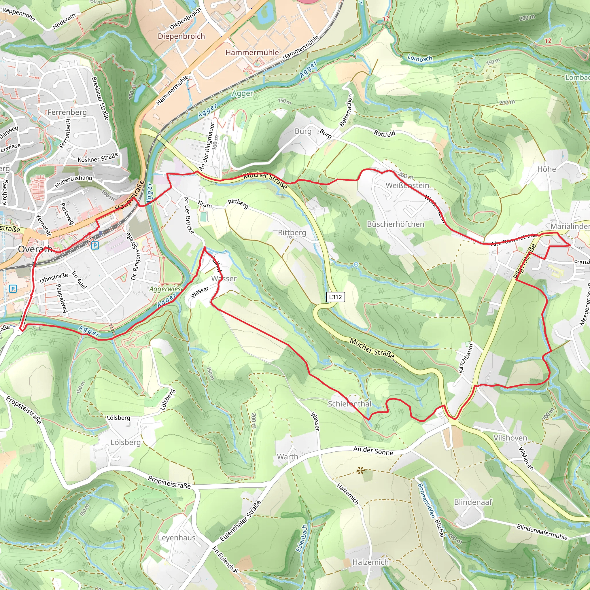 Agger via Die Aggerschleife mobile static map