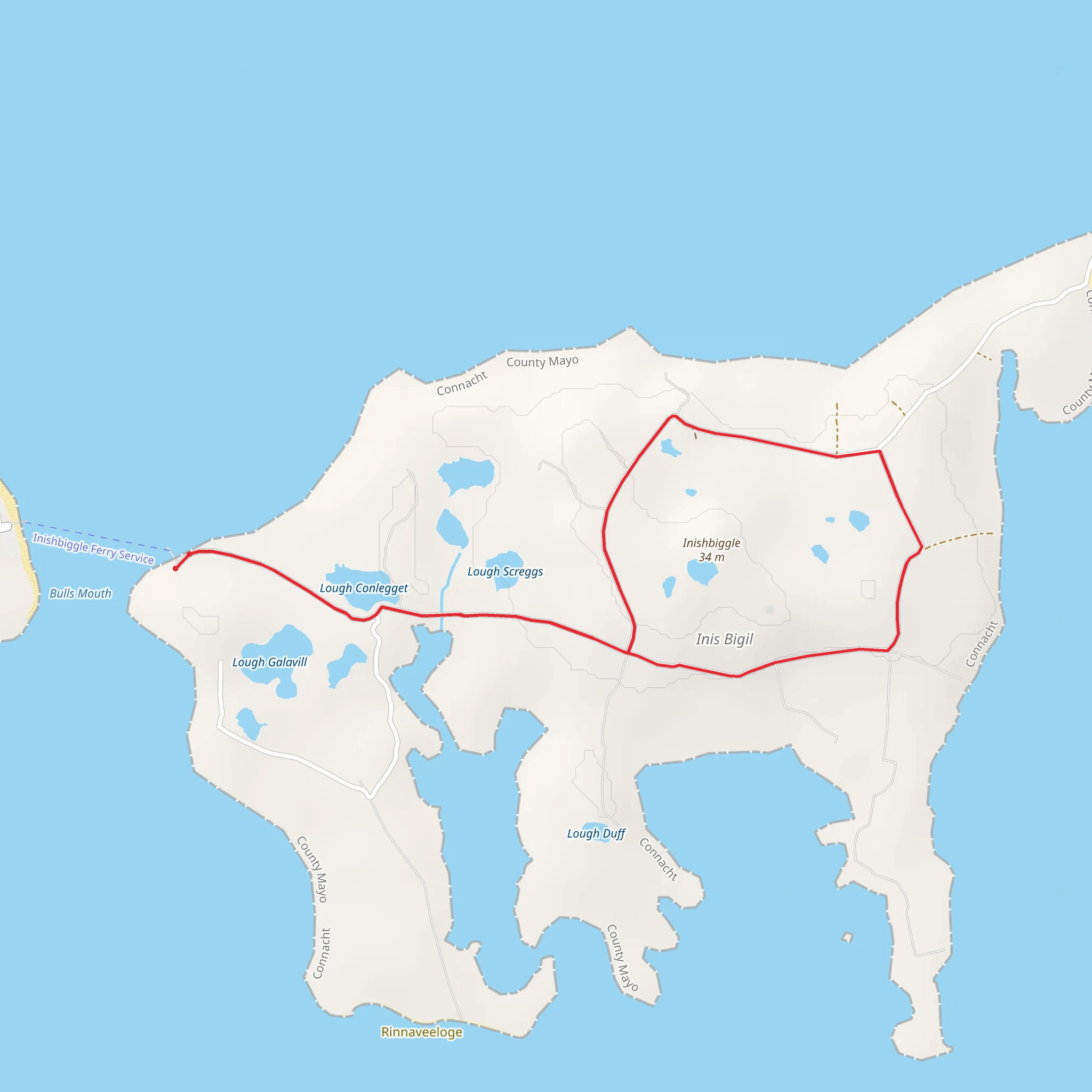Inishbiggle - Bull's Mouth Loop mobile static map